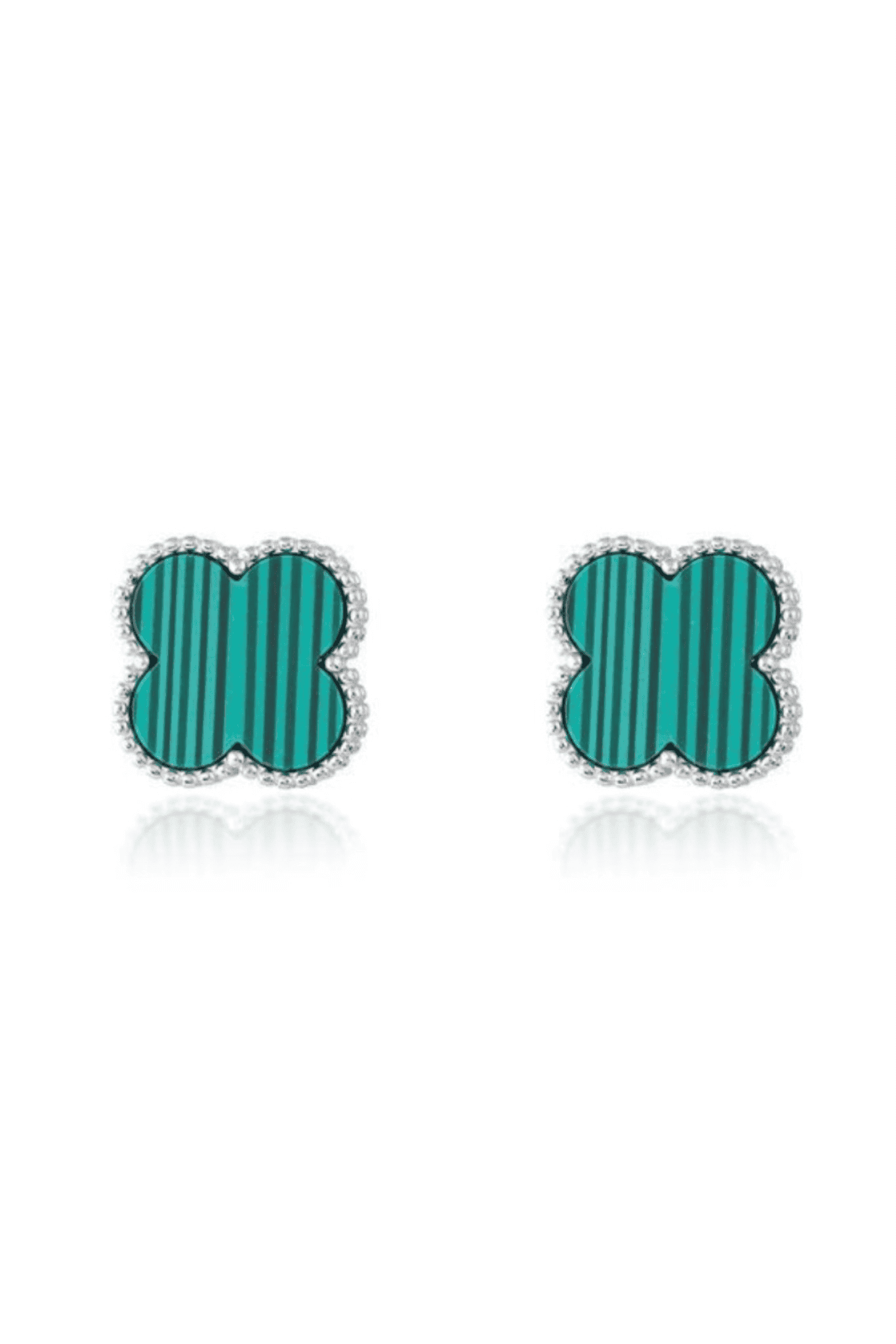 Four Leef Malachite Glow Earrings - Iane Jewelry