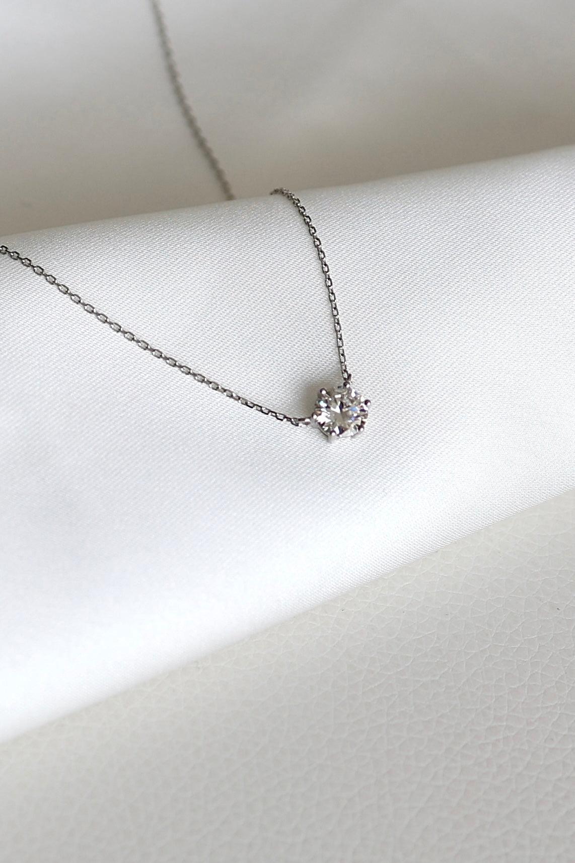 Mini Moissanite Halo Necklace - Iane Jewelry