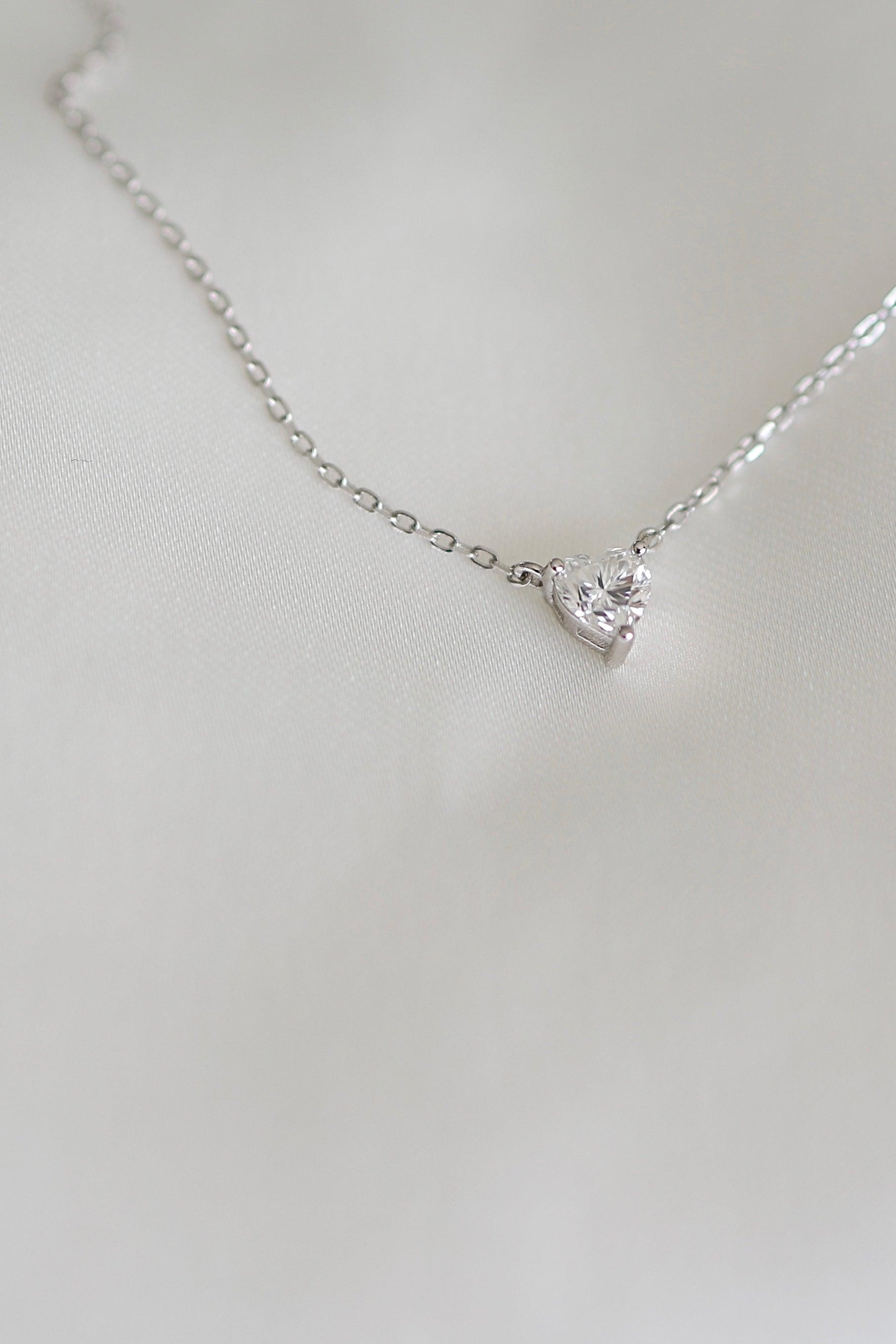 Mini Moissanite Heart Necklace - Iane Jewelry