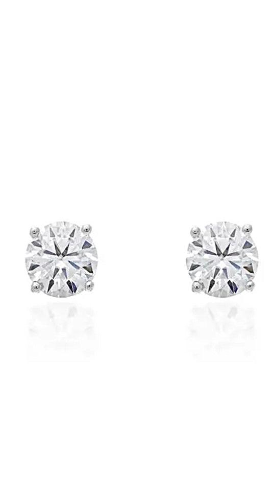 Mini Moissanite Halo Earrings - Iane Jewelry