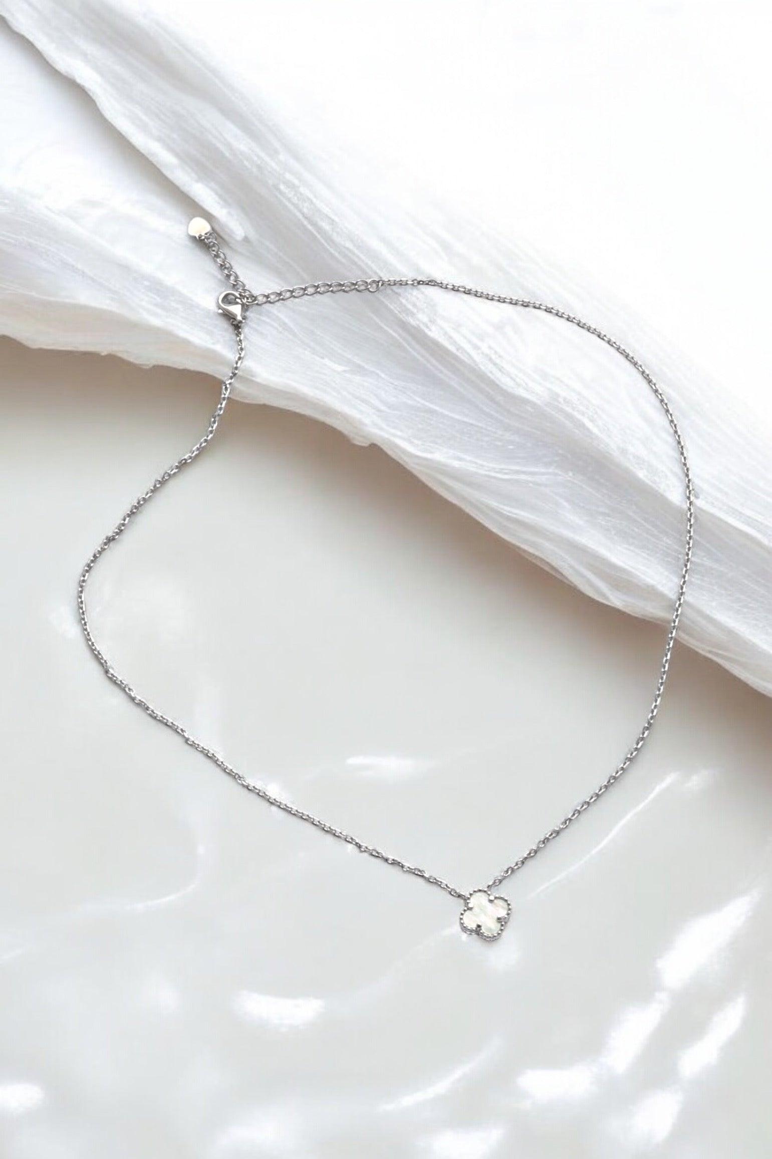 Mini Clover Pearl Necklace - Iane Jewelry