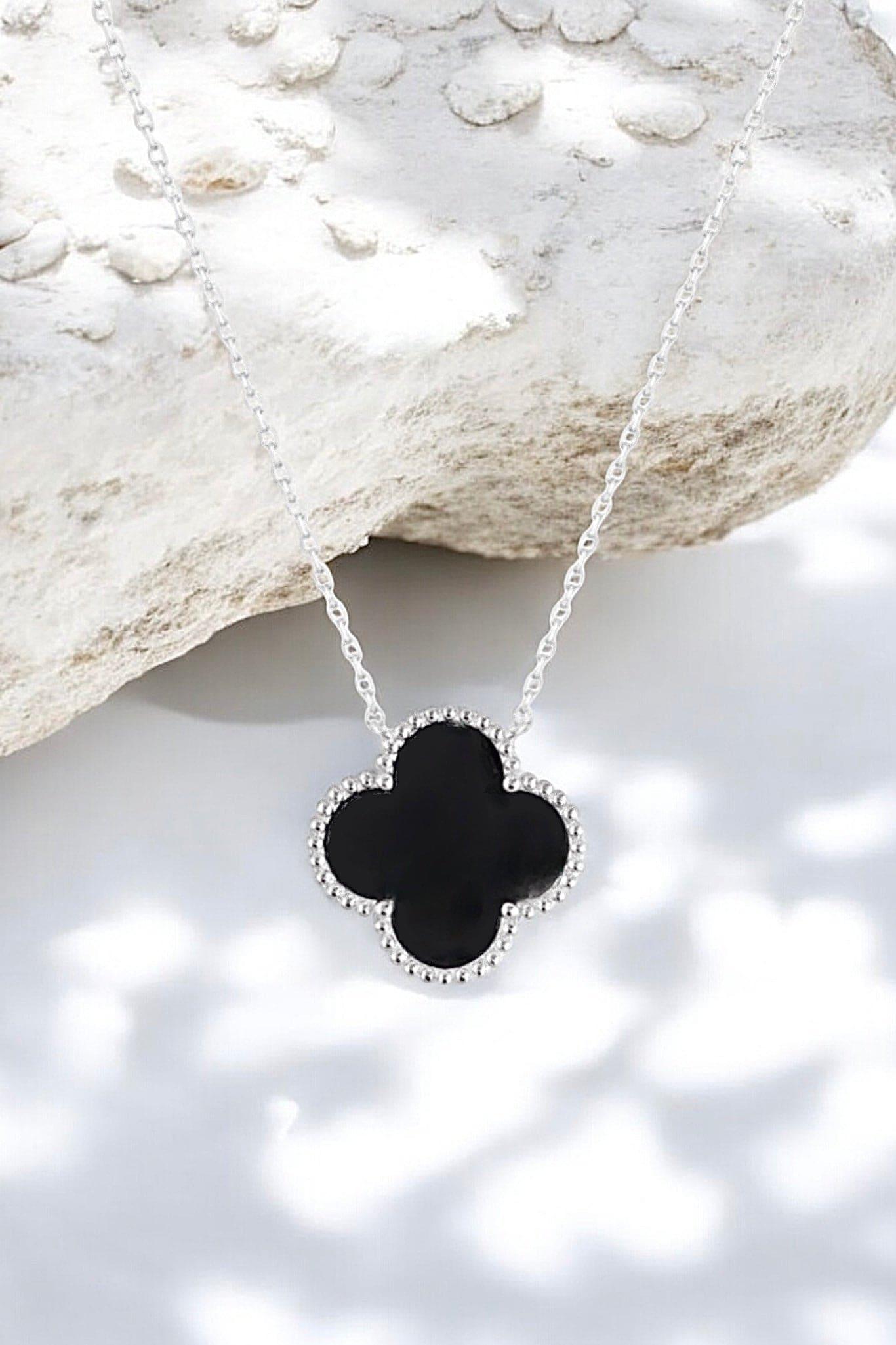 Black Clover Onyx Necklace - Iane Jewelry