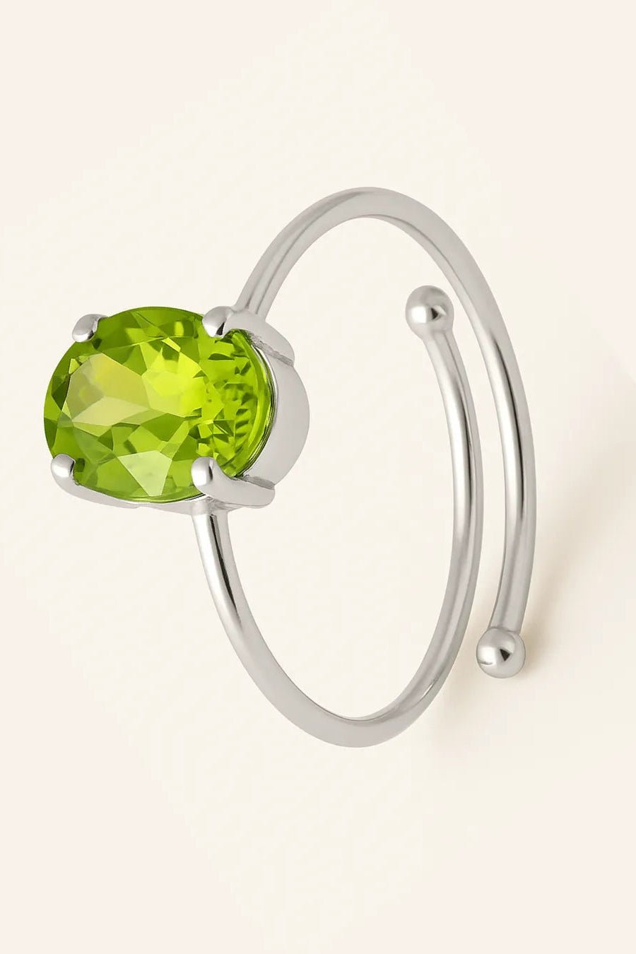 Peridot Oval Adjustable Ring - Iane Jewelry
