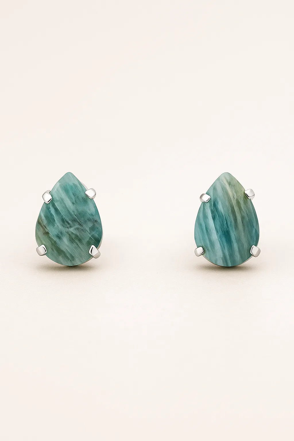 Petite Amazonite Teardrop Earrings - Iane Jewelry