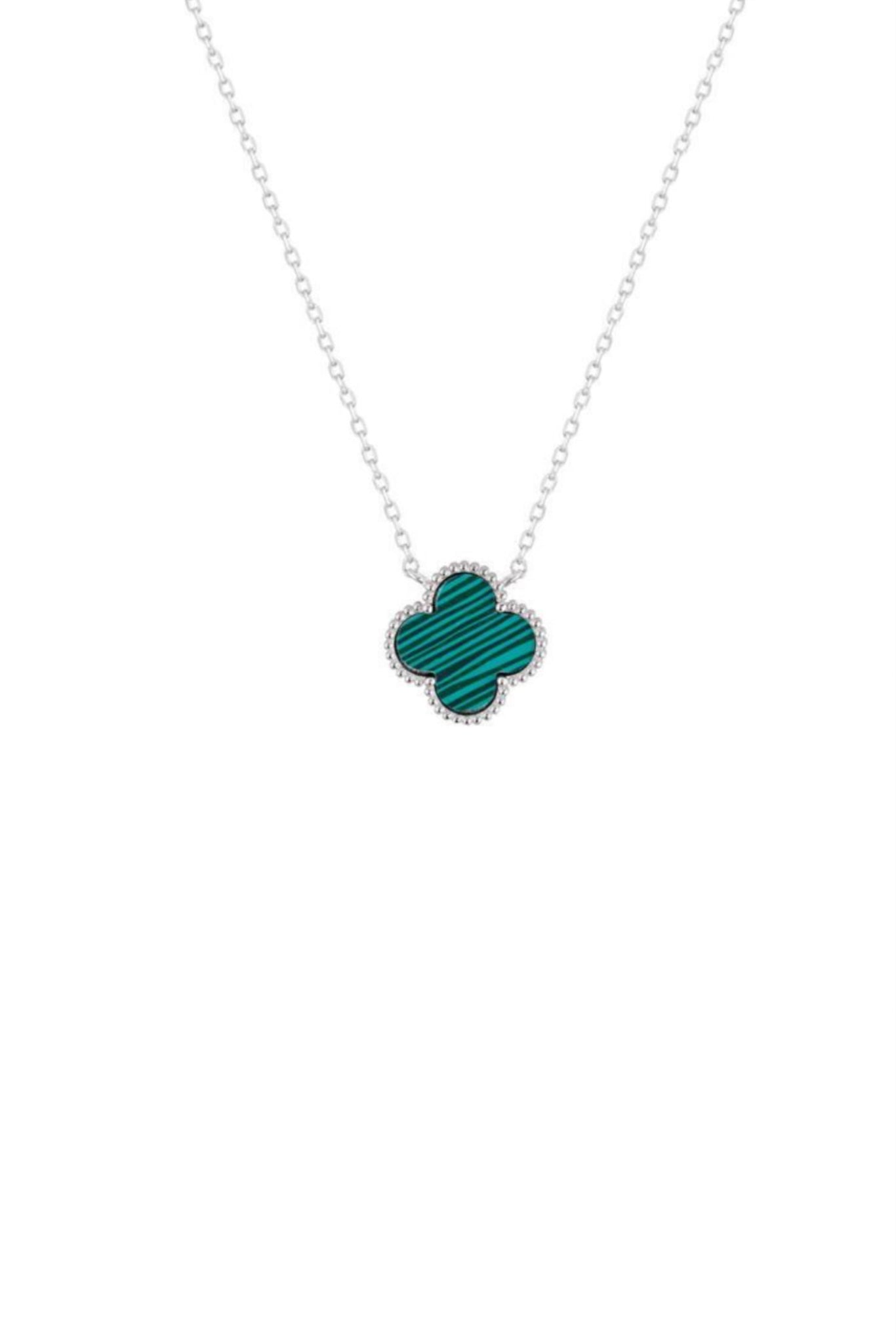 Small Malachite Clover Necklace