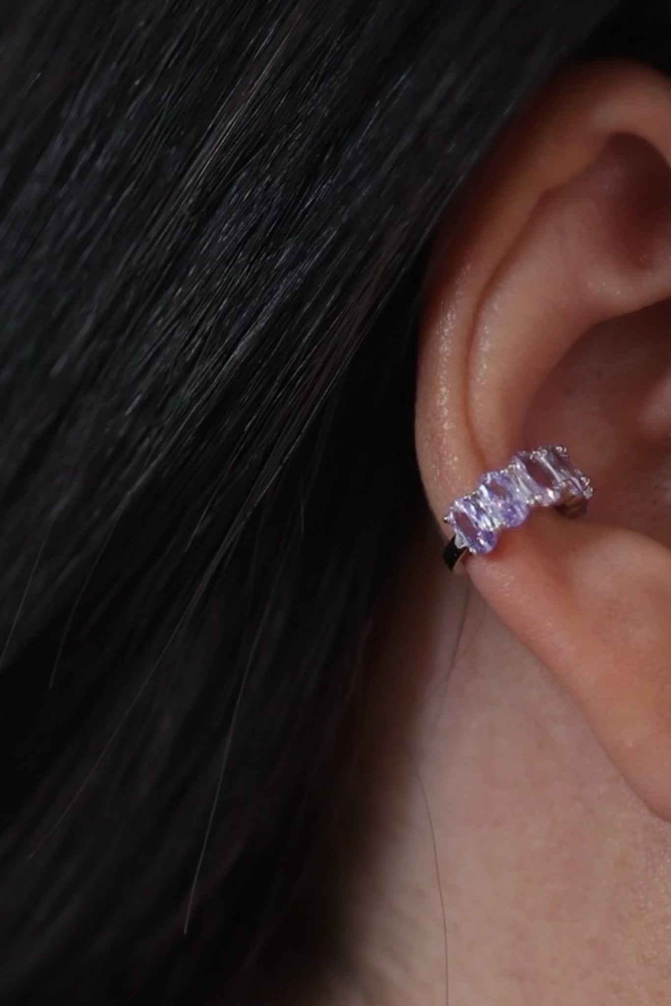 Clip-On Purple Earrings