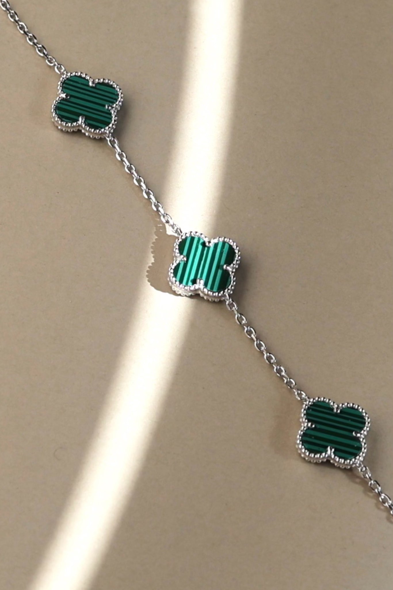 Triple Malachite Clover Bracelet - Iane Jewelry