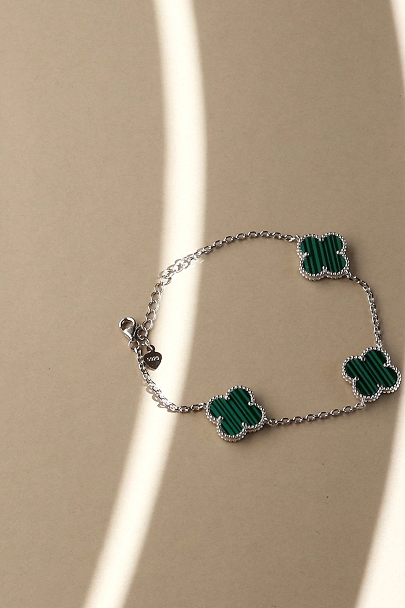 Triple Malachite Clover Bracelet - Iane Jewelry