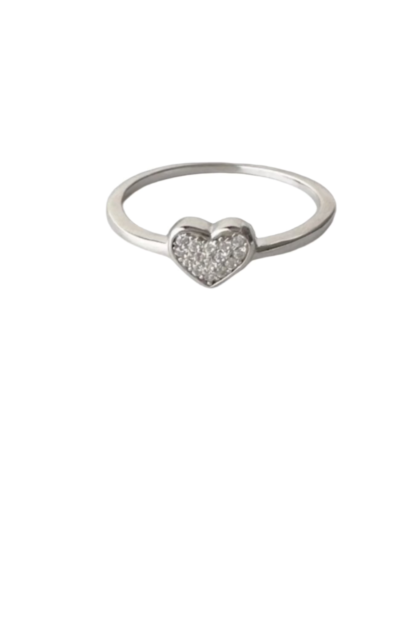 Sterling Silver Cubic Zirconia Heart Ring