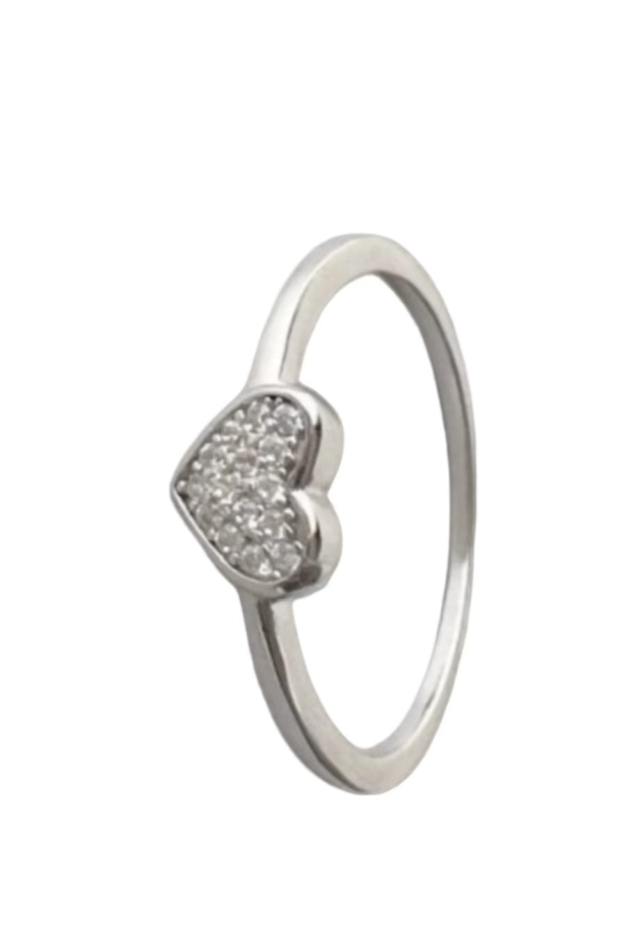 Sterling Silver Cubic Zirconia Heart Ring