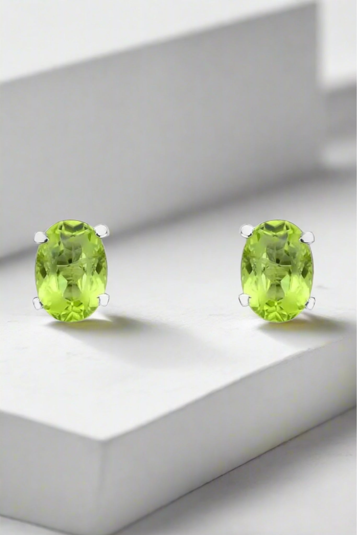 Petite Peridot Oval Earrings - Iane Jewelry