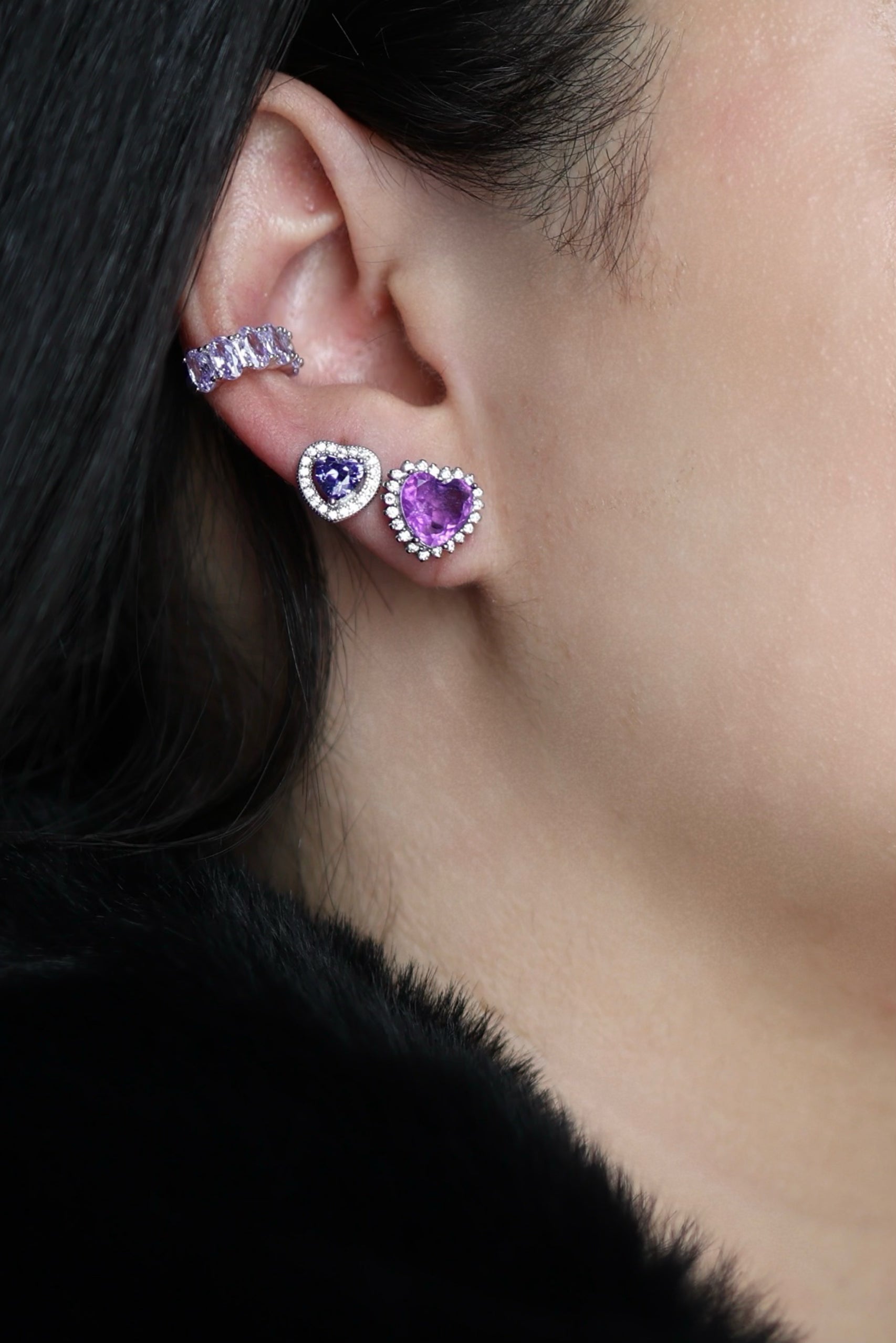 Tanzanite & Purple Ear Cuff Set