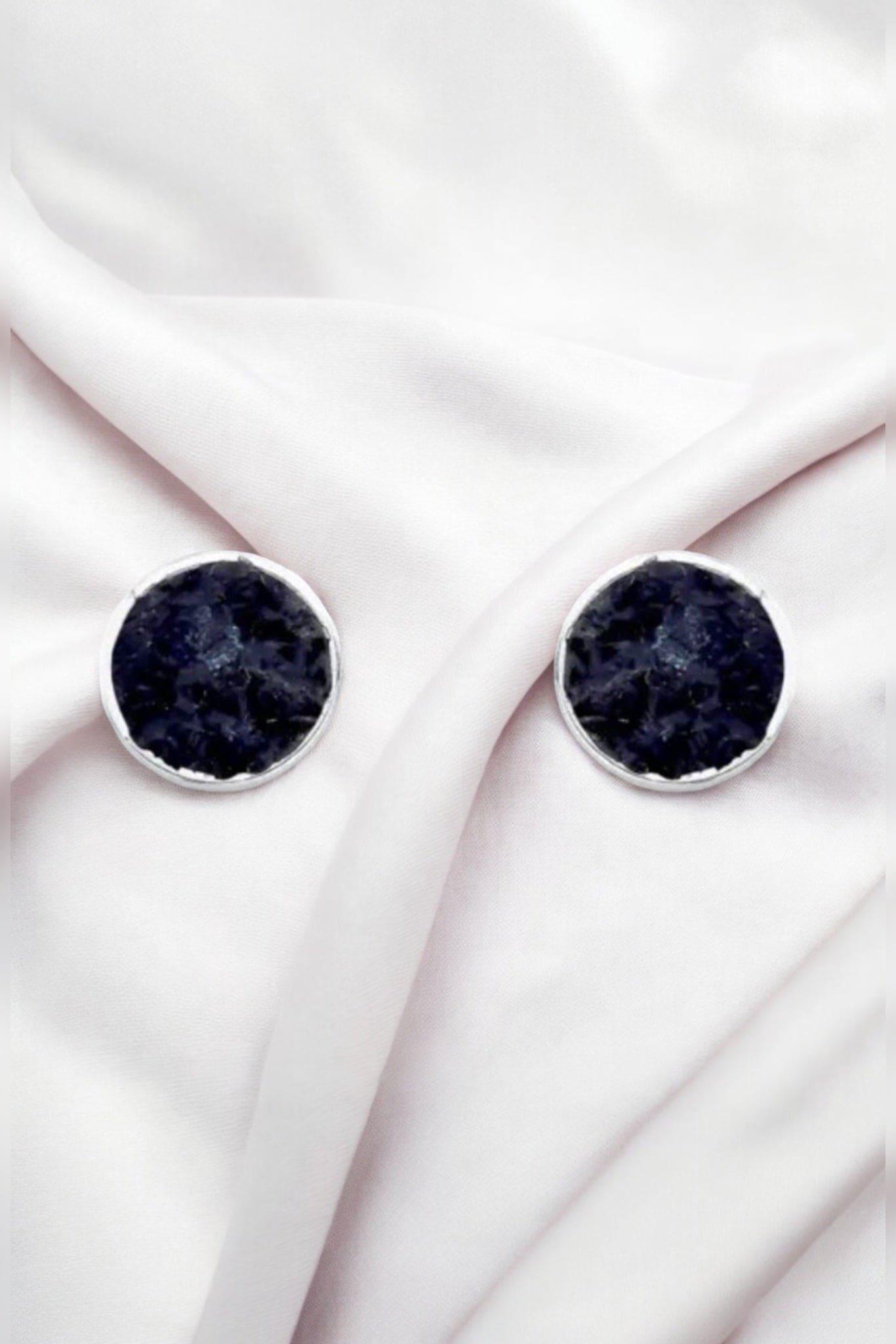 Black Tourmaline Stud Earrings - Iane Jewelry