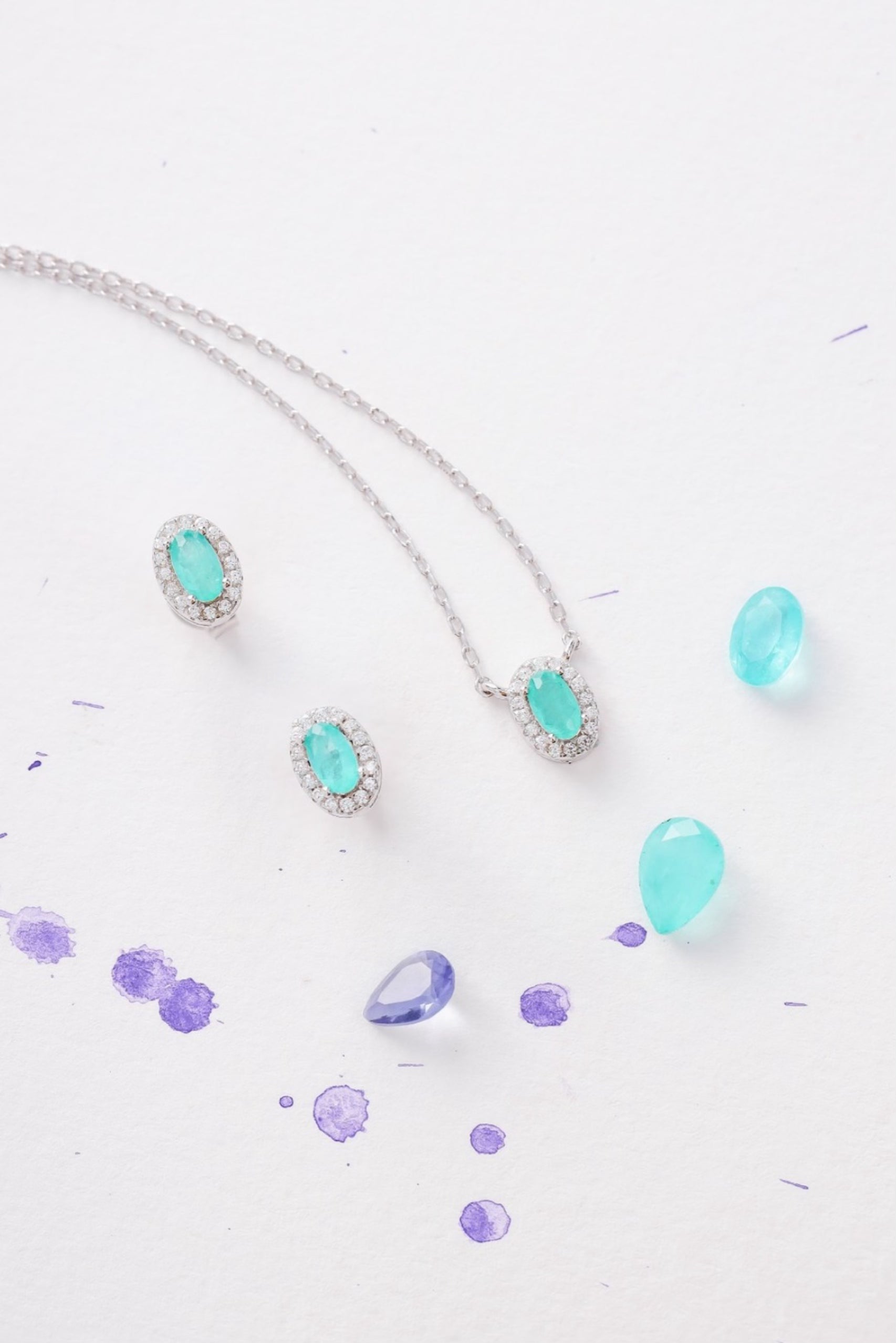 Minimalist Turquoise Silver Set - Iane Jewelry