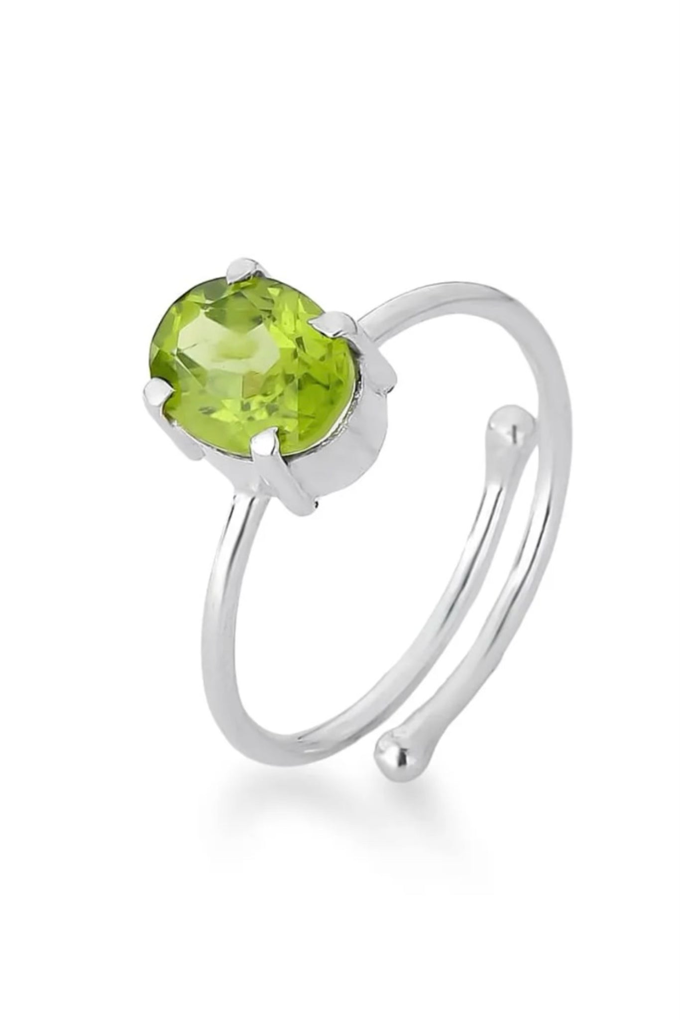 Peridot Oval Adjustable Ring - Iane Jewelry