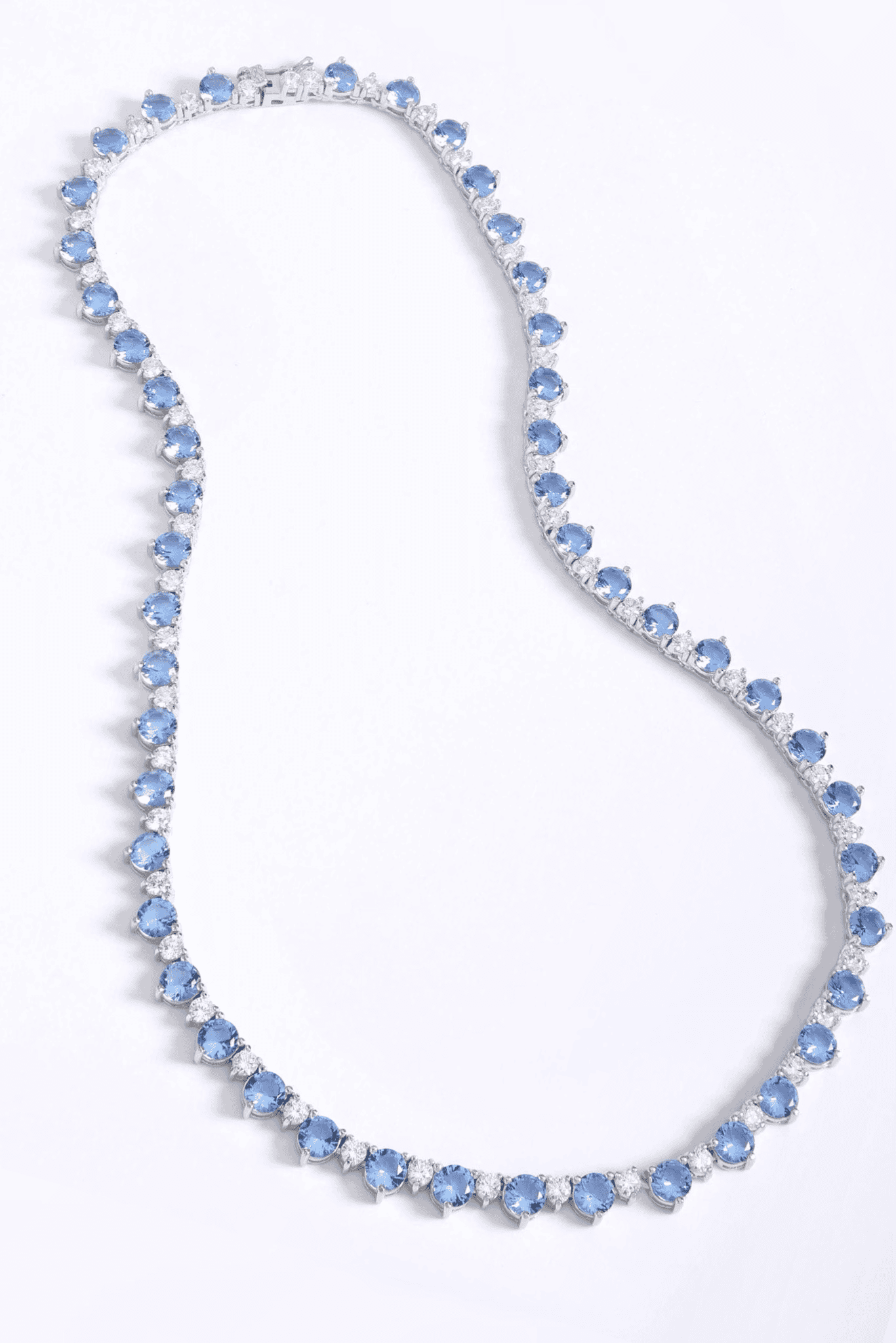 Blue Tennis Zirconia Necklace - Iane Jewelry