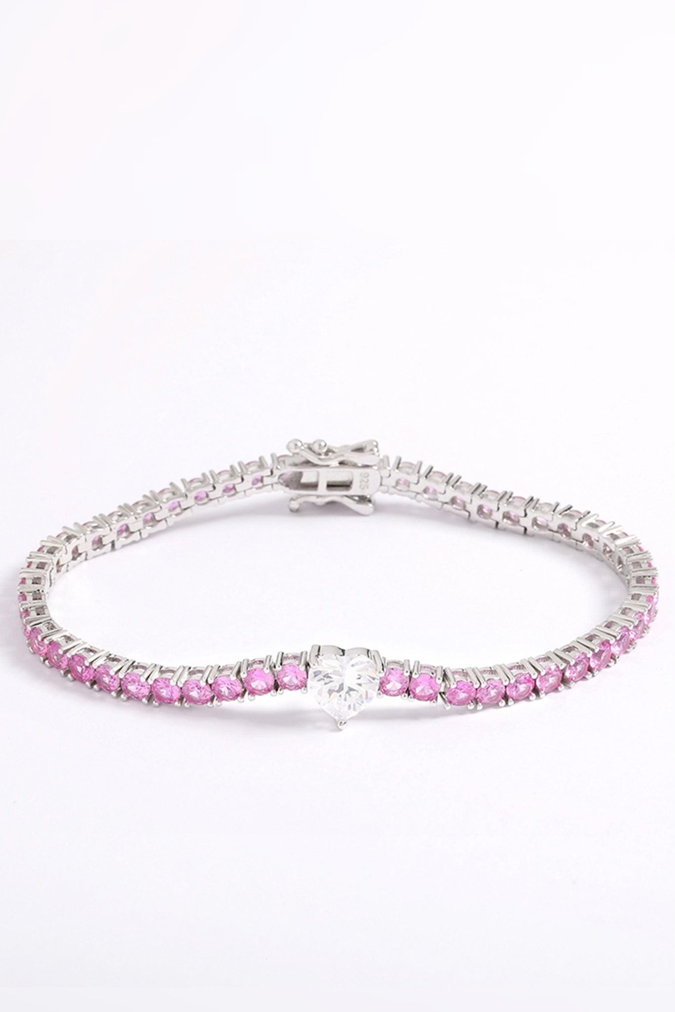 Pink Heart Tennis Bracelet - Iane Jewelry