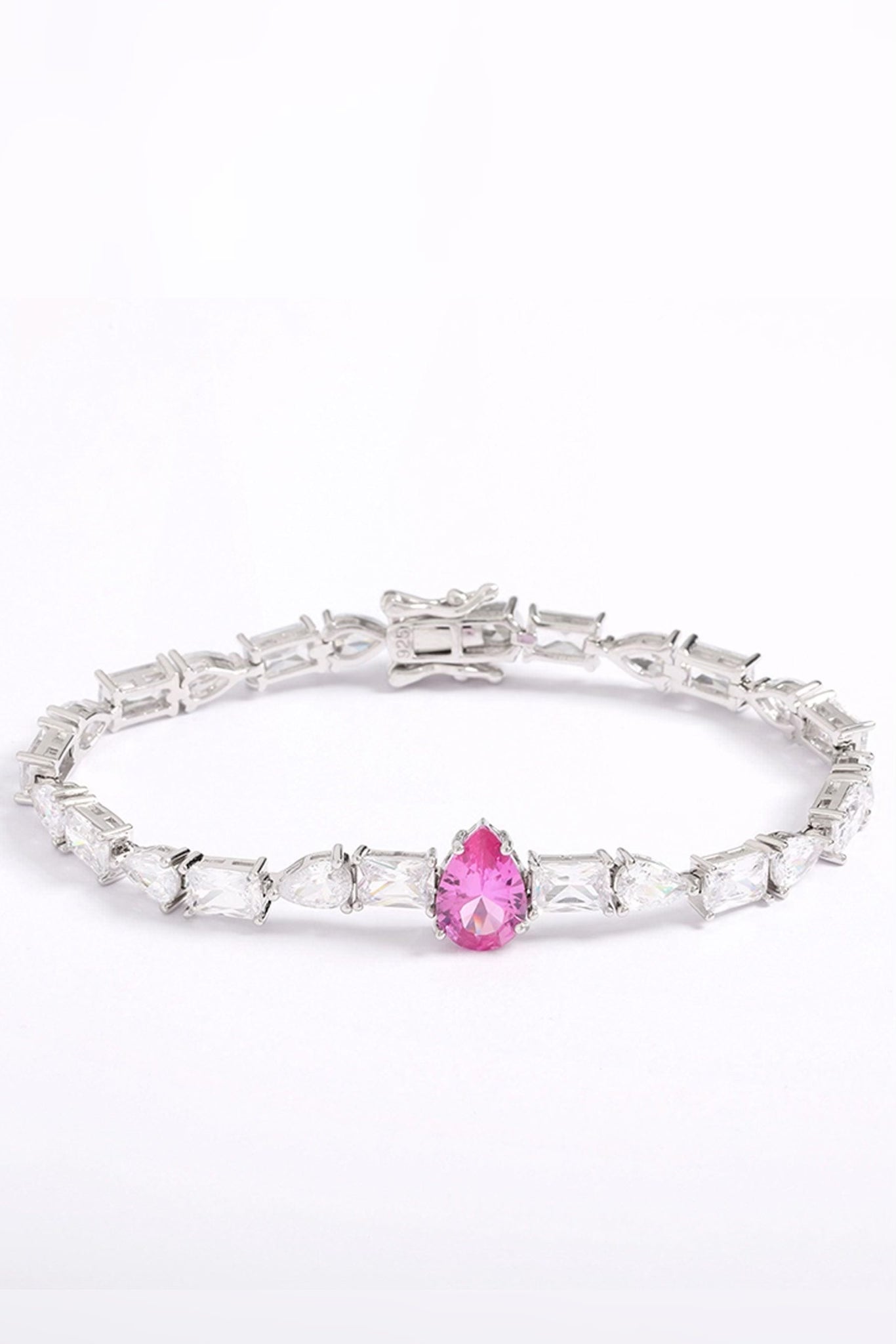 Pink Crystal Teardrop Bracelet - Iane Jewelry