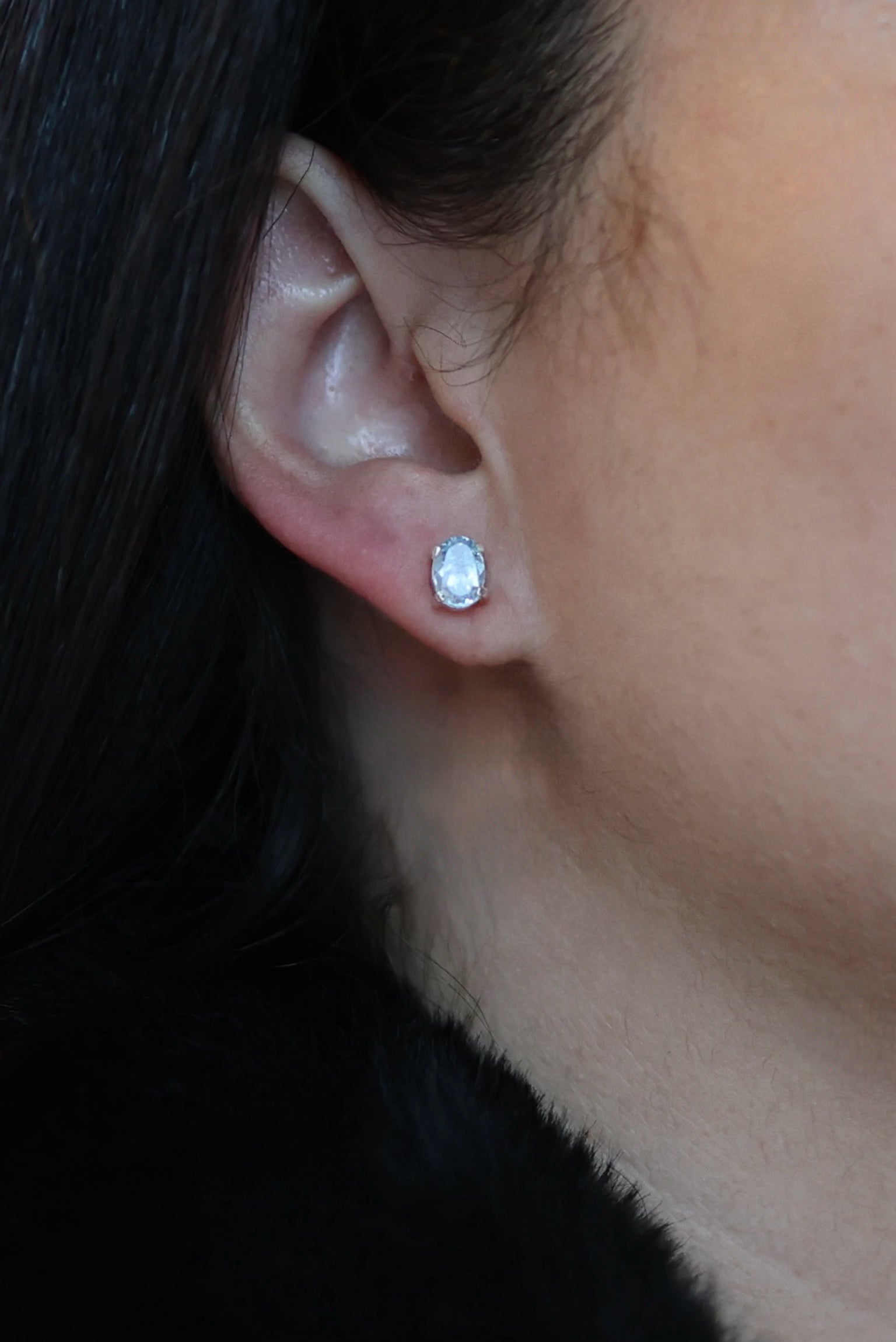 Blue Topaz Minimalist Earrings - Iane Jewelry