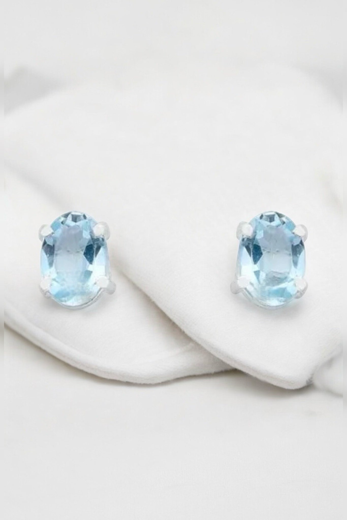 Blue Topaz Minimalist Earrings - Iane Jewelry