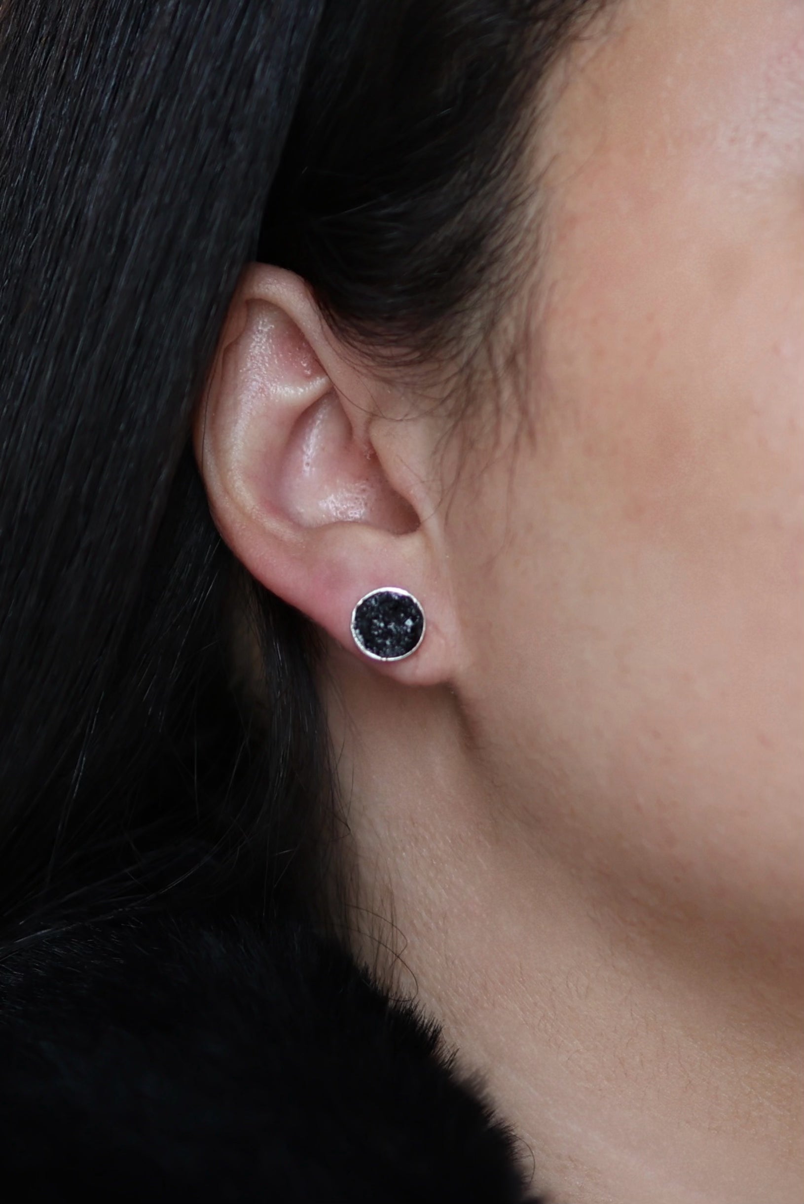 Black Tourmaline Stud Earrings - Iane Jewelry