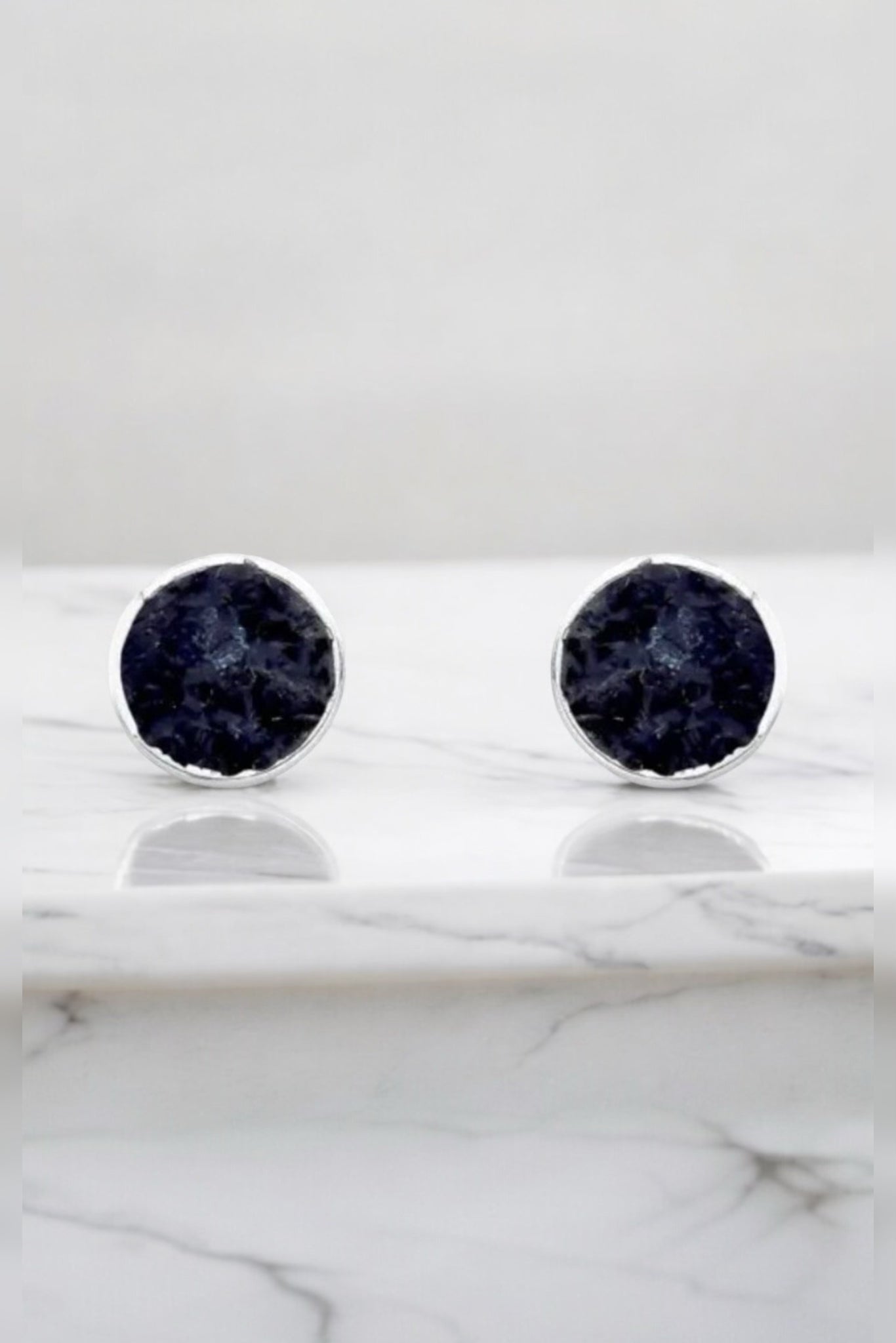 Black Tourmaline Stud Earrings - Iane Jewelry