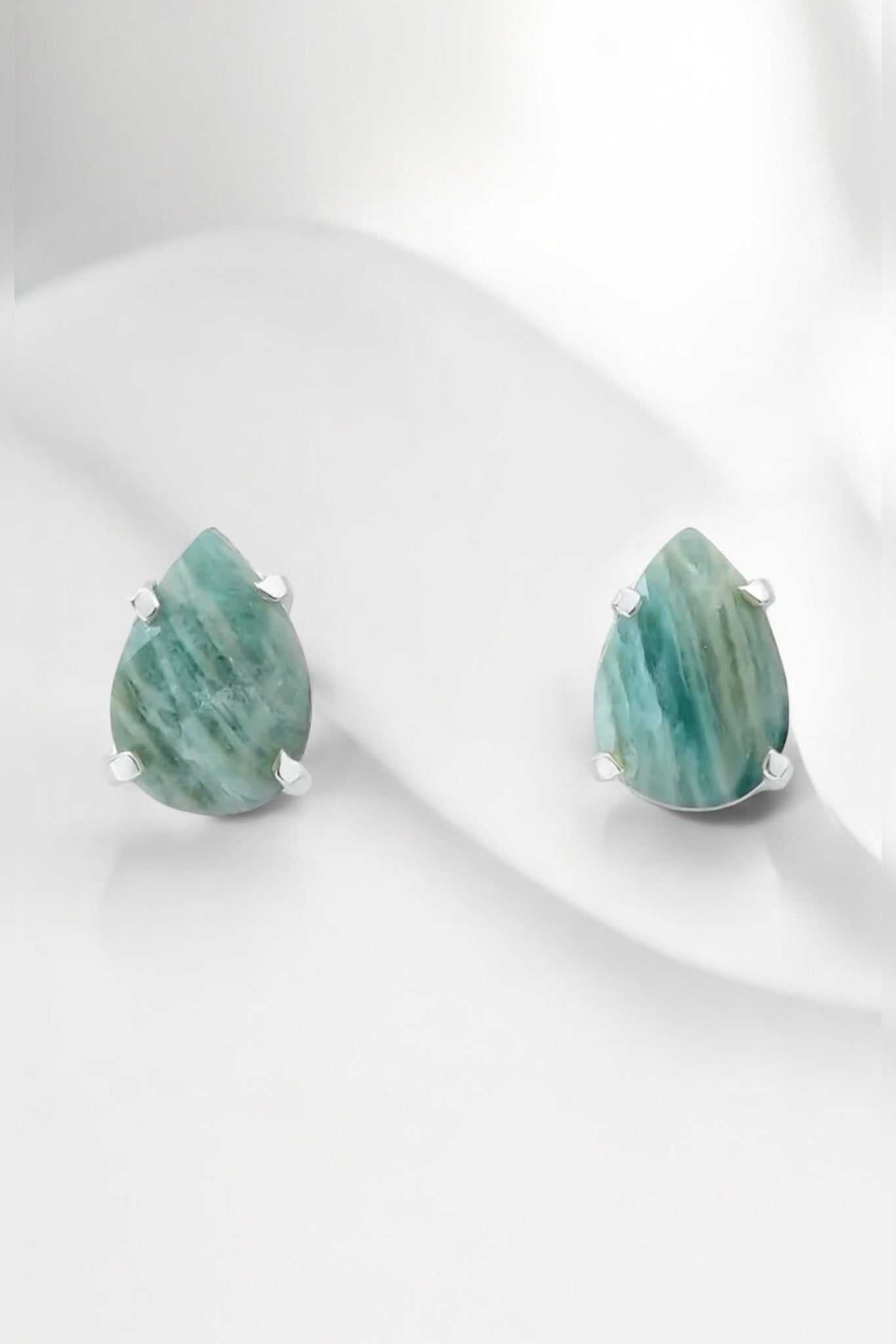 Petite Amazonite Teardrop Earrings - Iane Jewelry