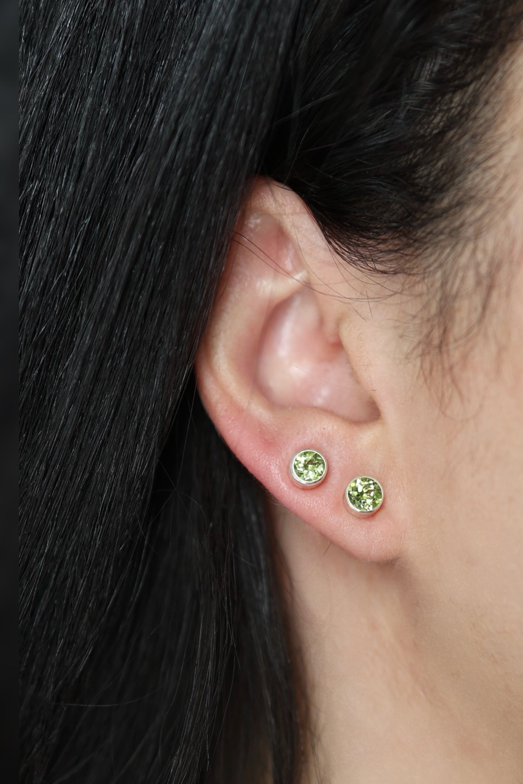 Petite Peridot Stud Earrings - Iane Jewelry