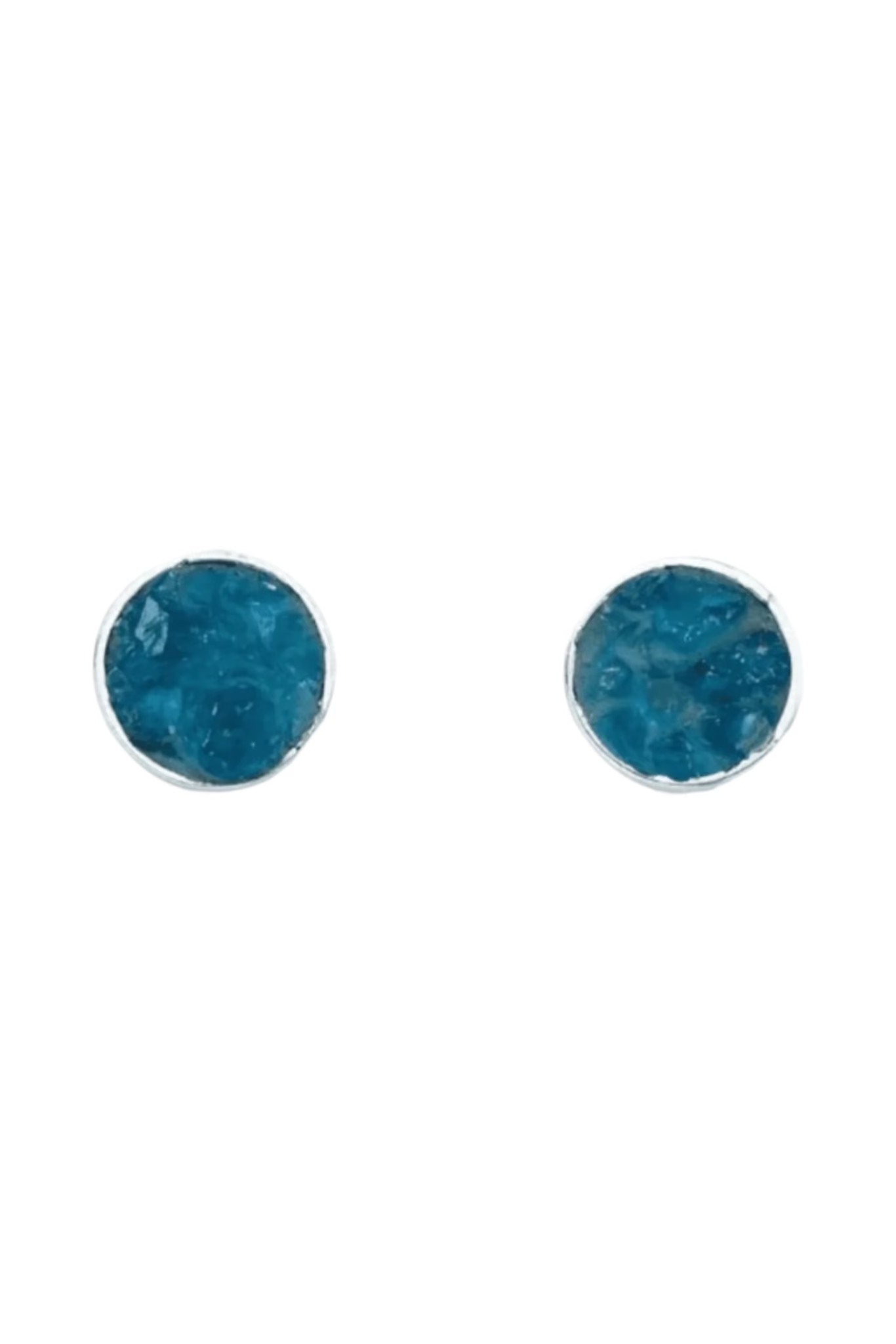 Blue Apatite Halo Earrings - Iane Jewelry