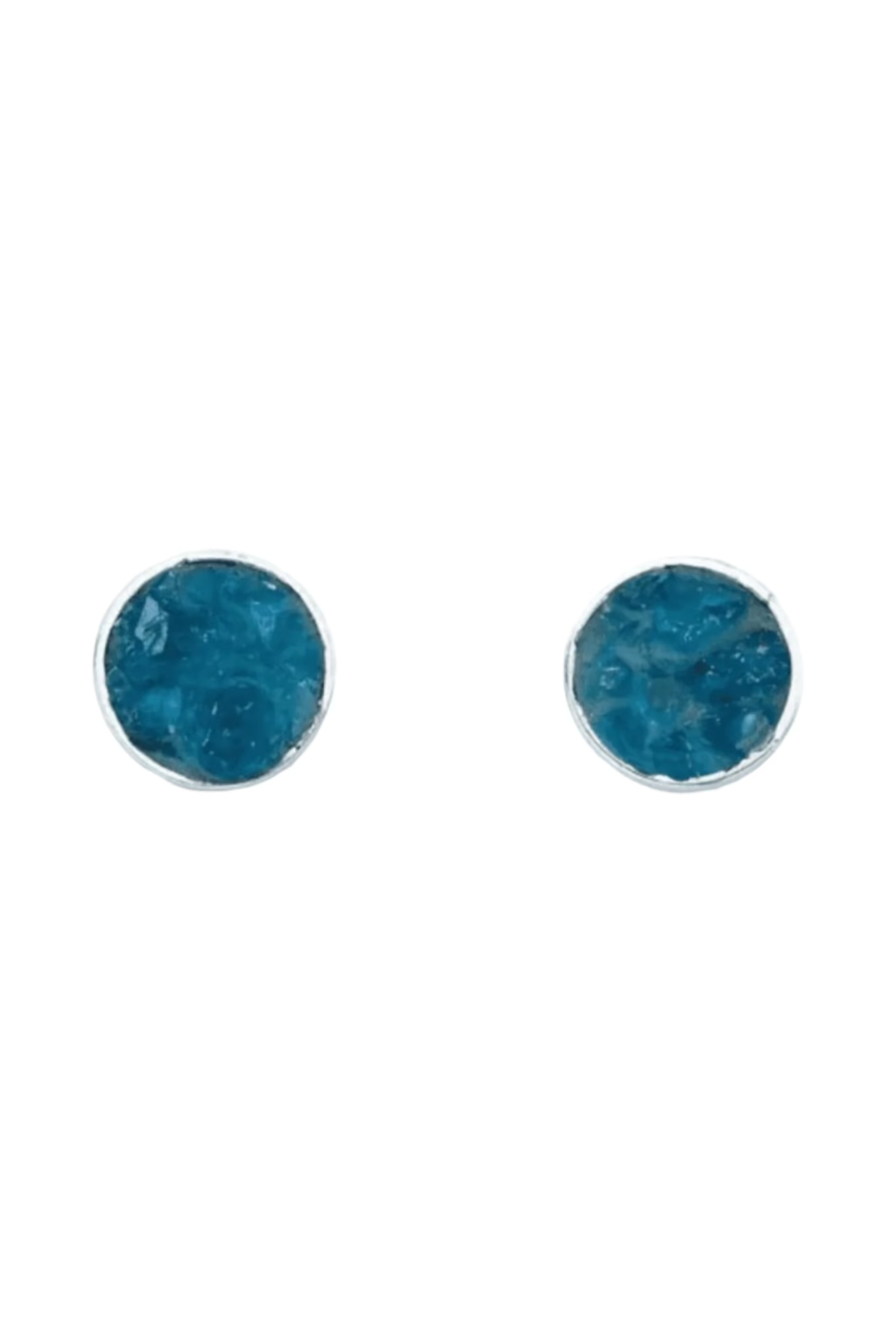 Blue Apatite Halo Earrings - Iane Jewelry