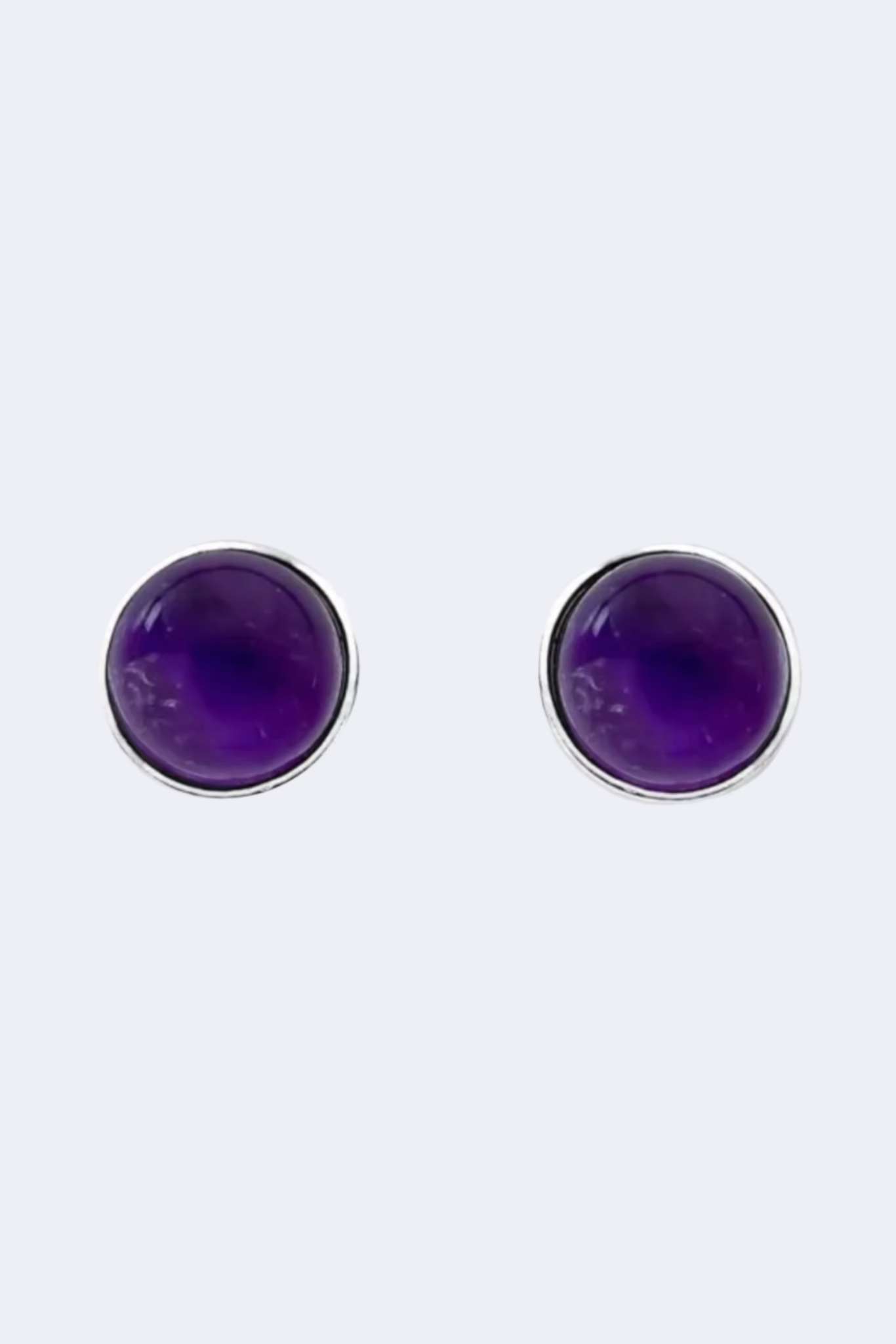 Amethyst Halo Silver Earrings