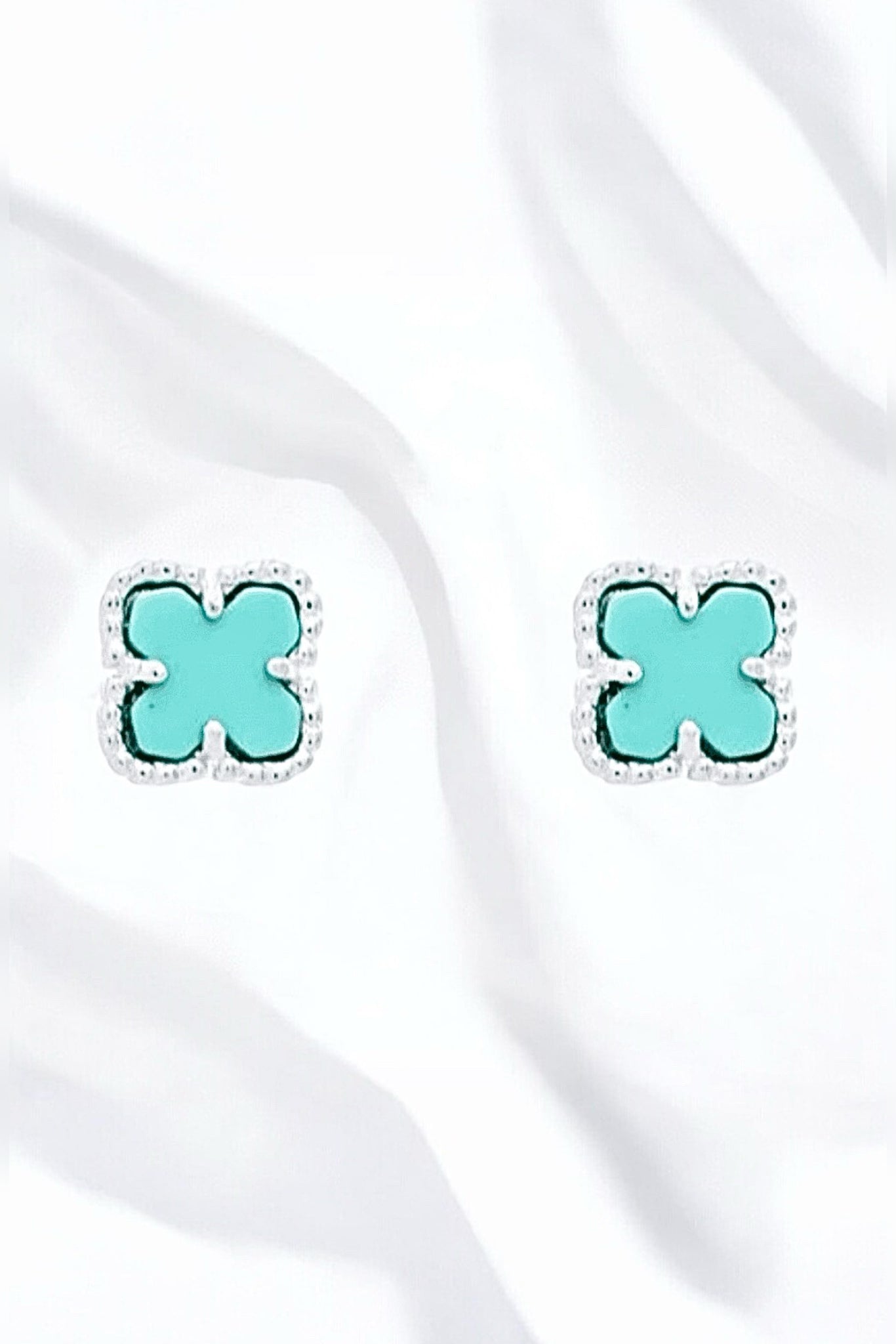 Mini Turquoise Clover Earrings - Iane Jewelry