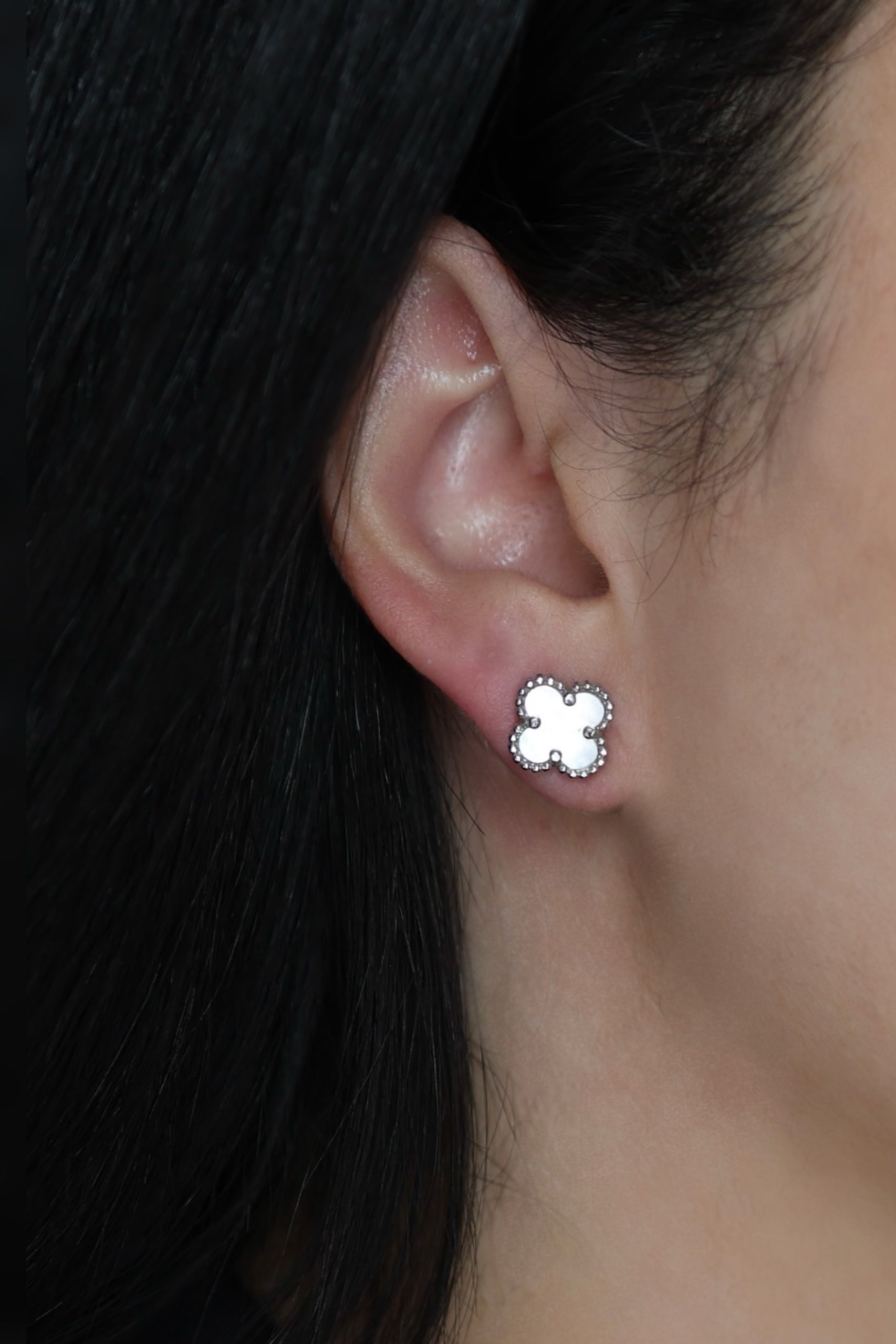 Mother-of-Pearl Clover Earrings - Iane Jewelry