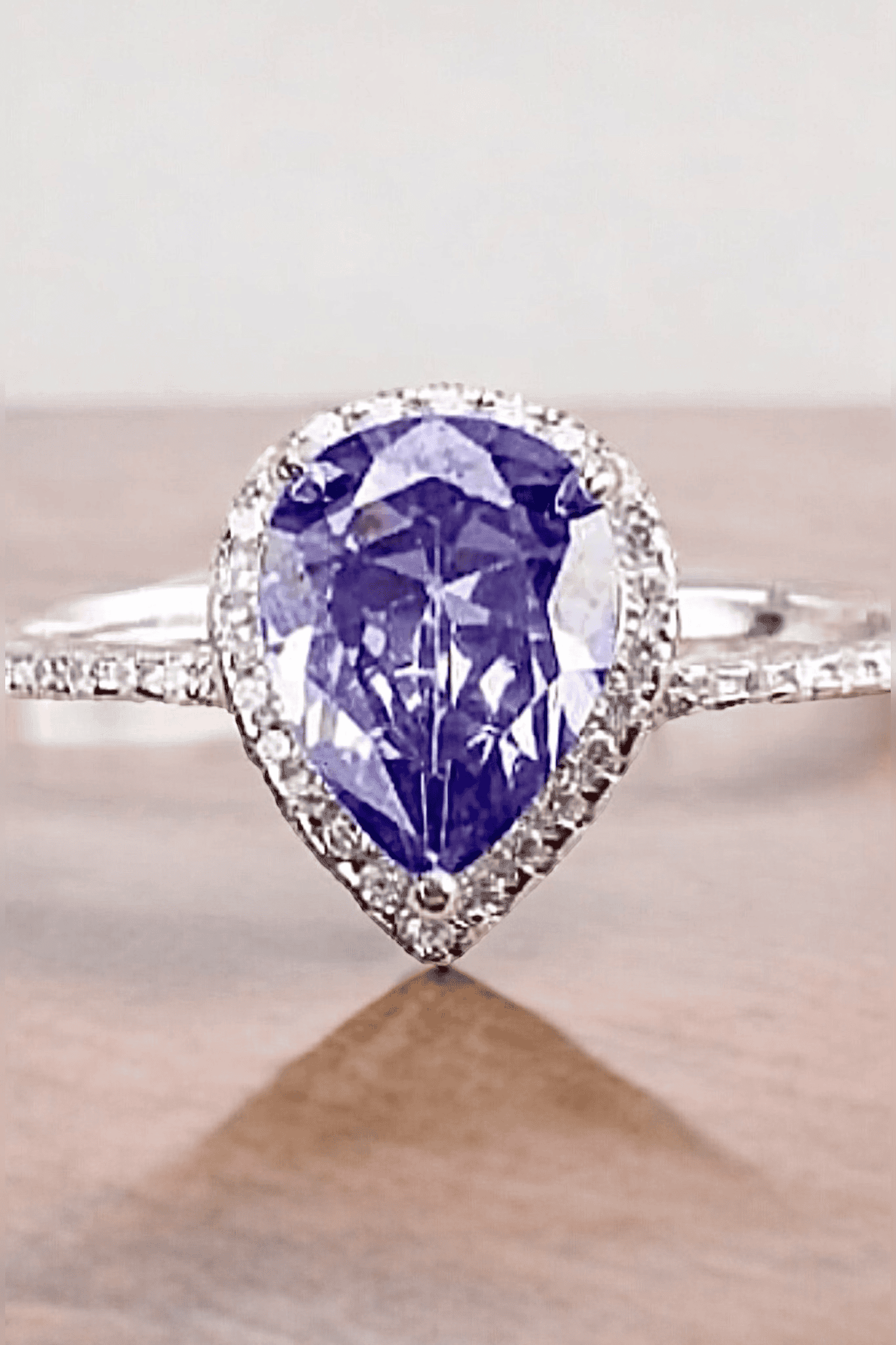 Pear Tanzanite Silver Ring - Iane Jewelry