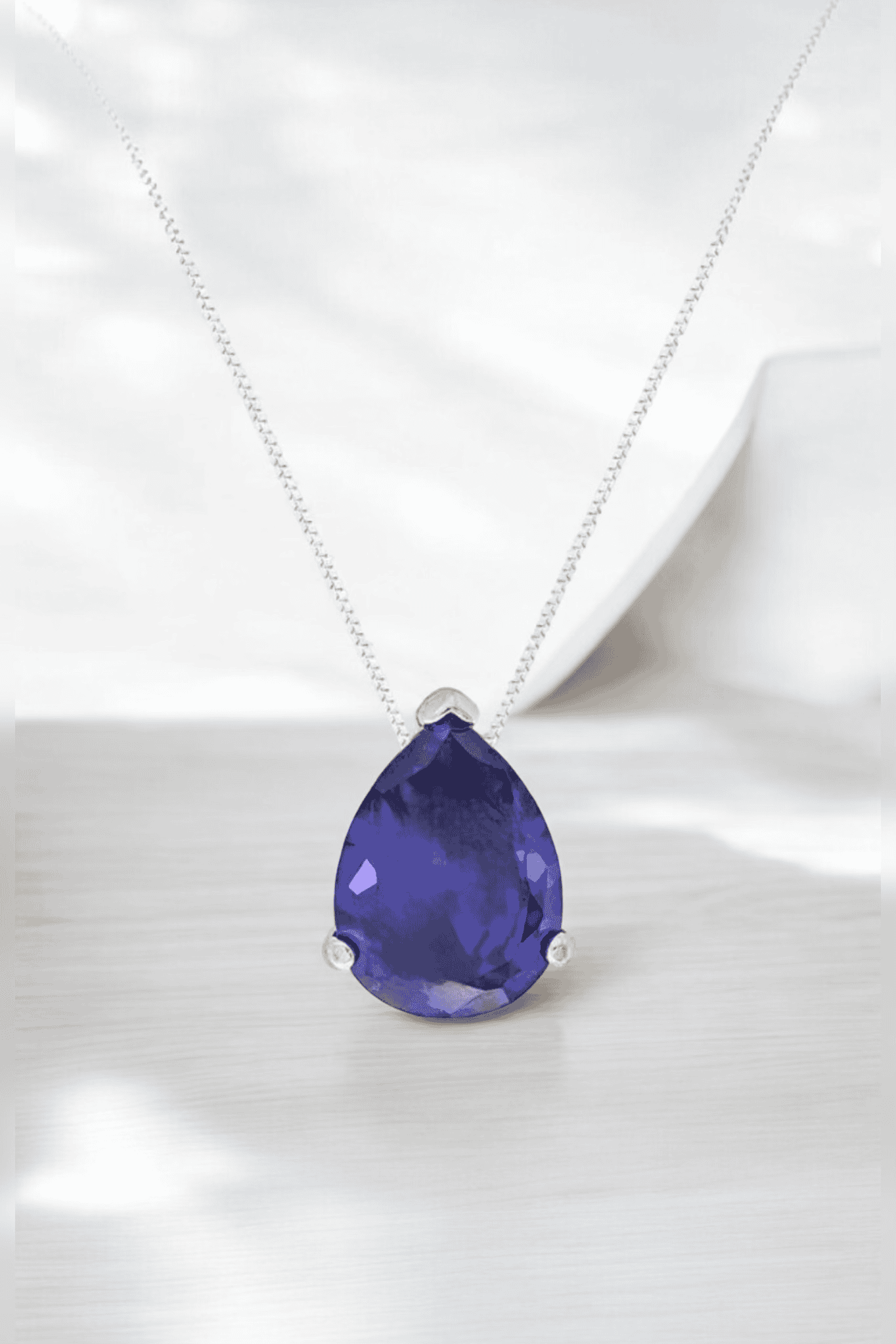 Classic Teardrop Tanzanite Necklace - Iane Jewelry