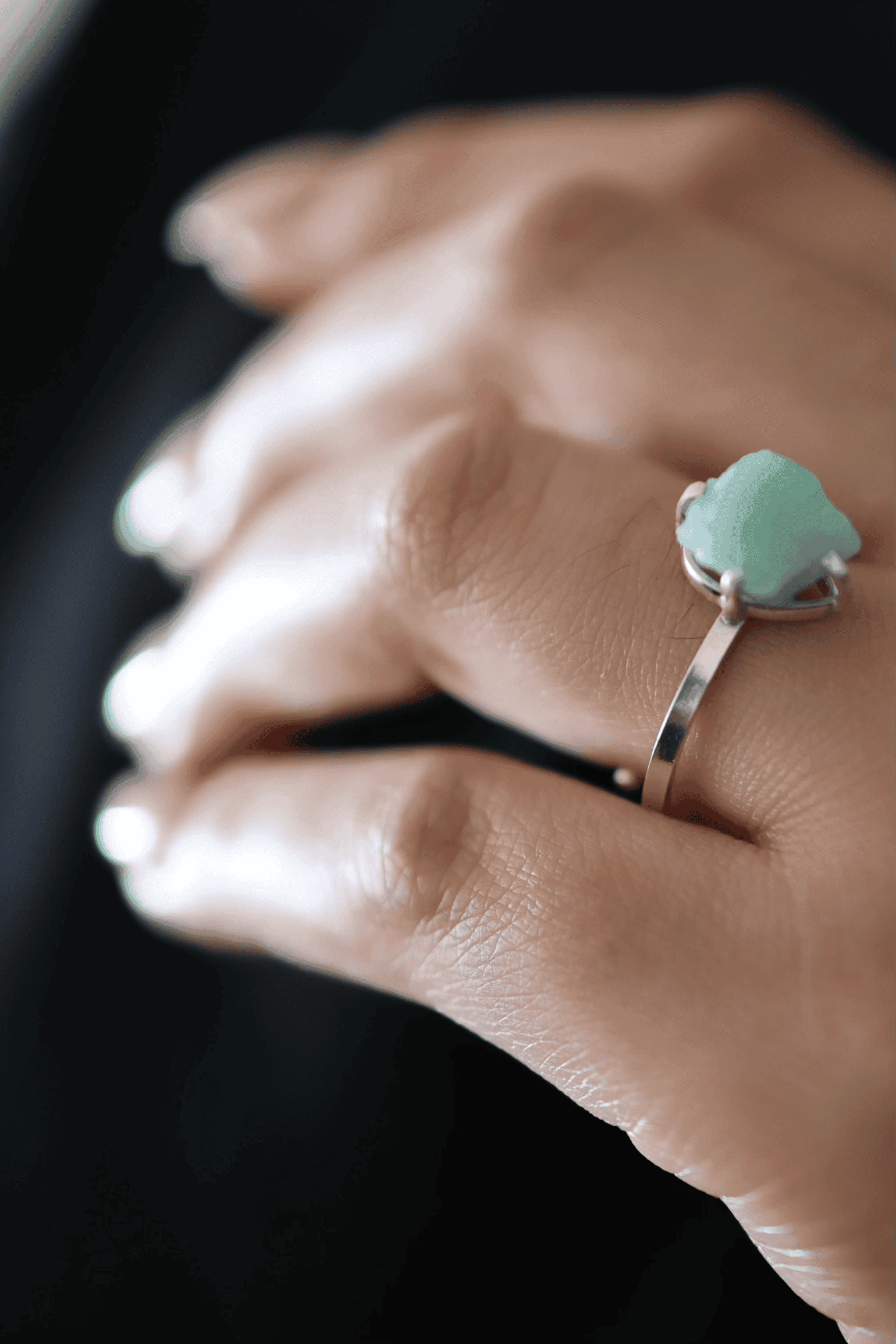 Emerald Raw Adjustable Ring - Iane Jewelry