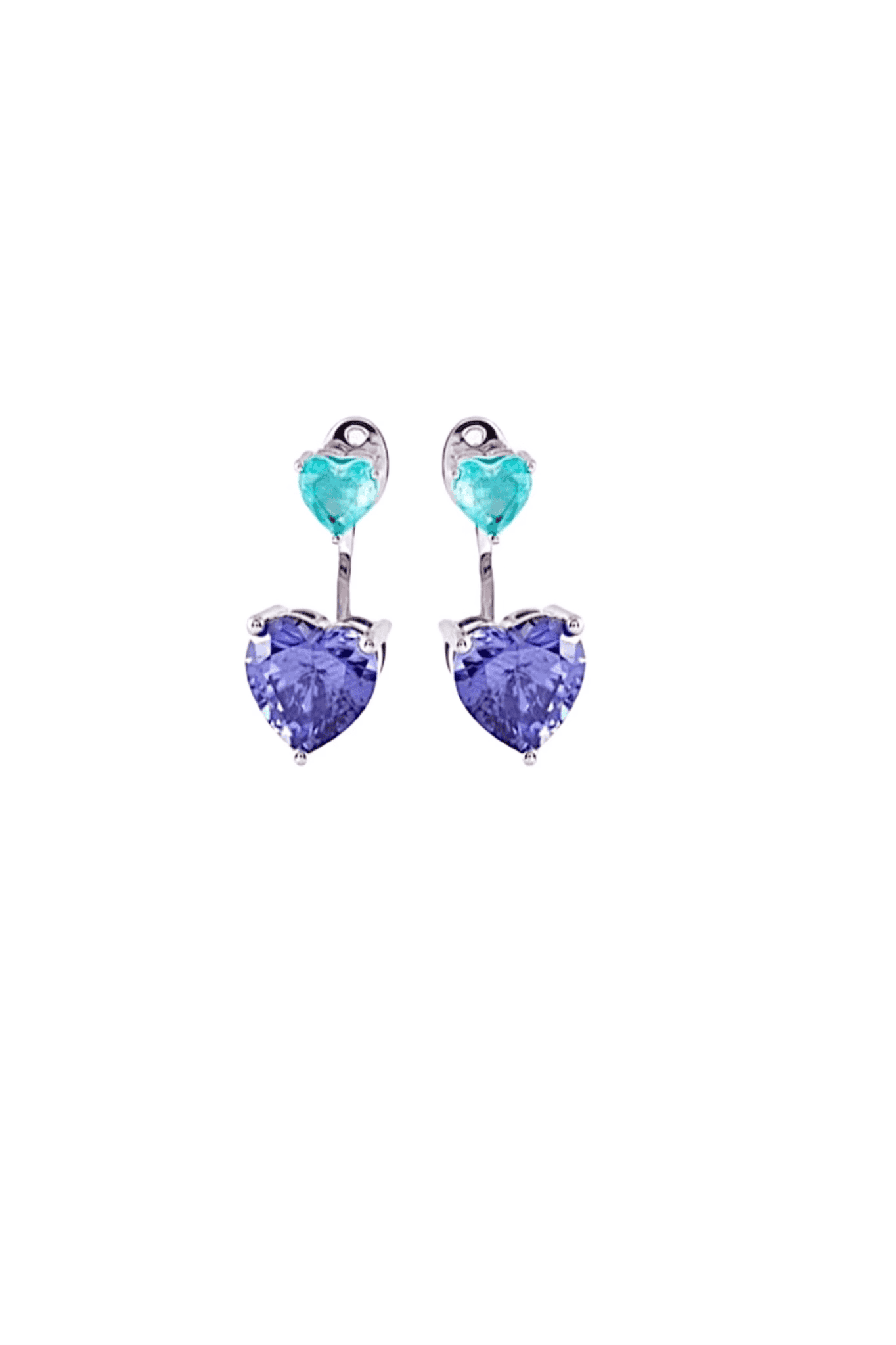 Double Heart Ear Jacket Earrings - Iane Jewelry