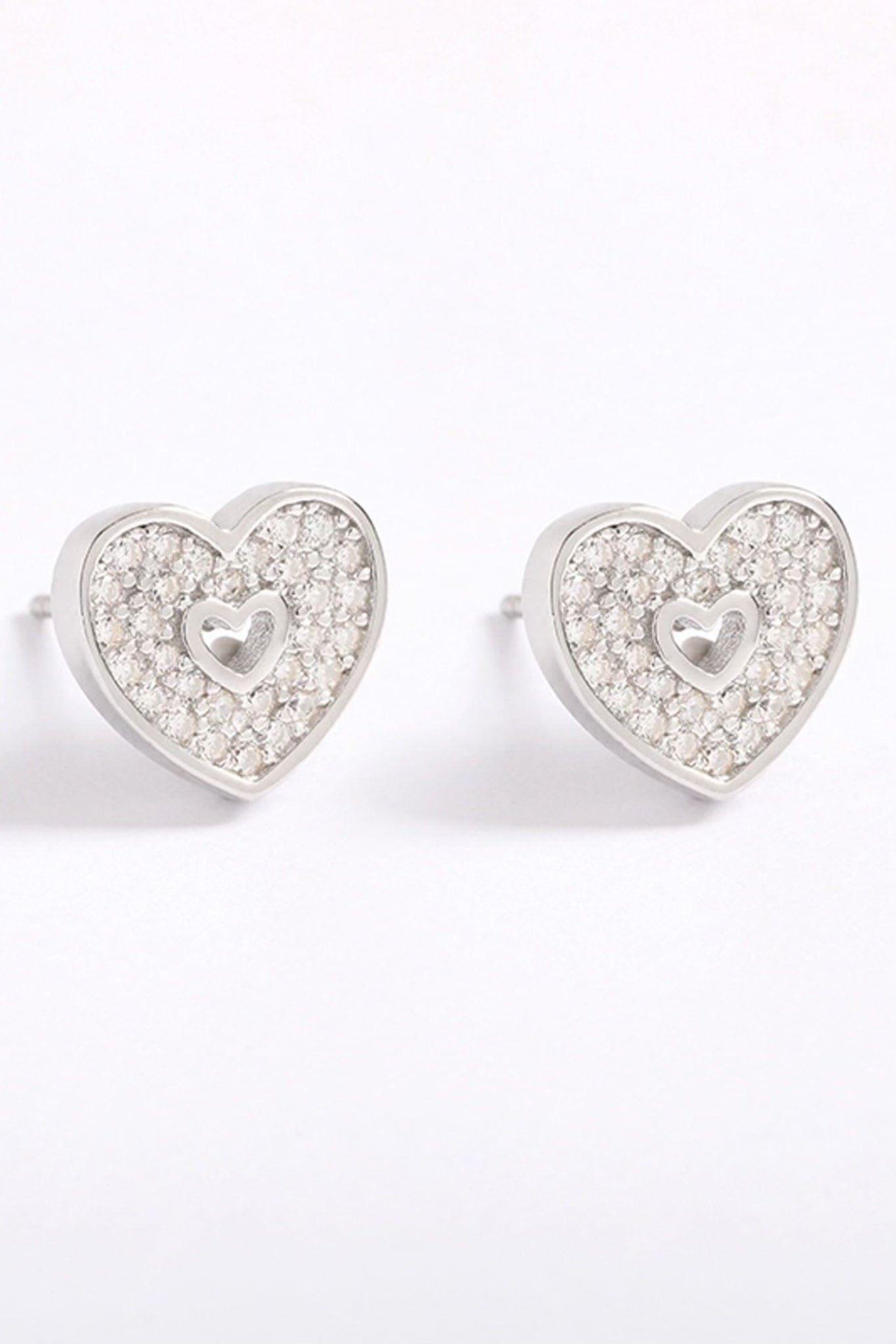 Cubic Zirconia Heart Earrings - Iane Jewelry