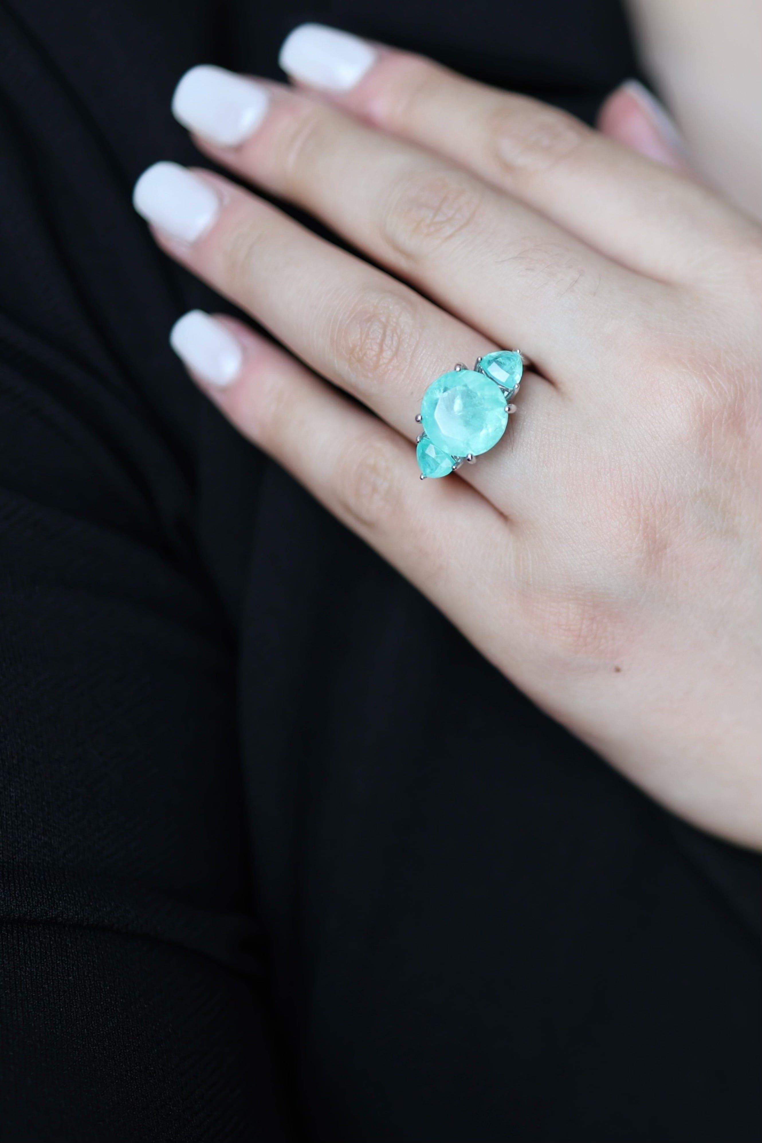 Ocean Turquoise Silver Ring - Iane Jewelry