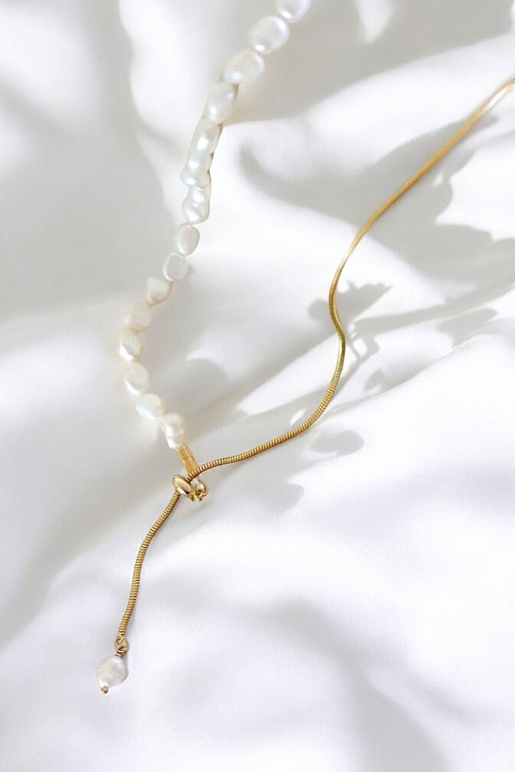 Dainty Pearl Drop Necklace - Iane Jewelry