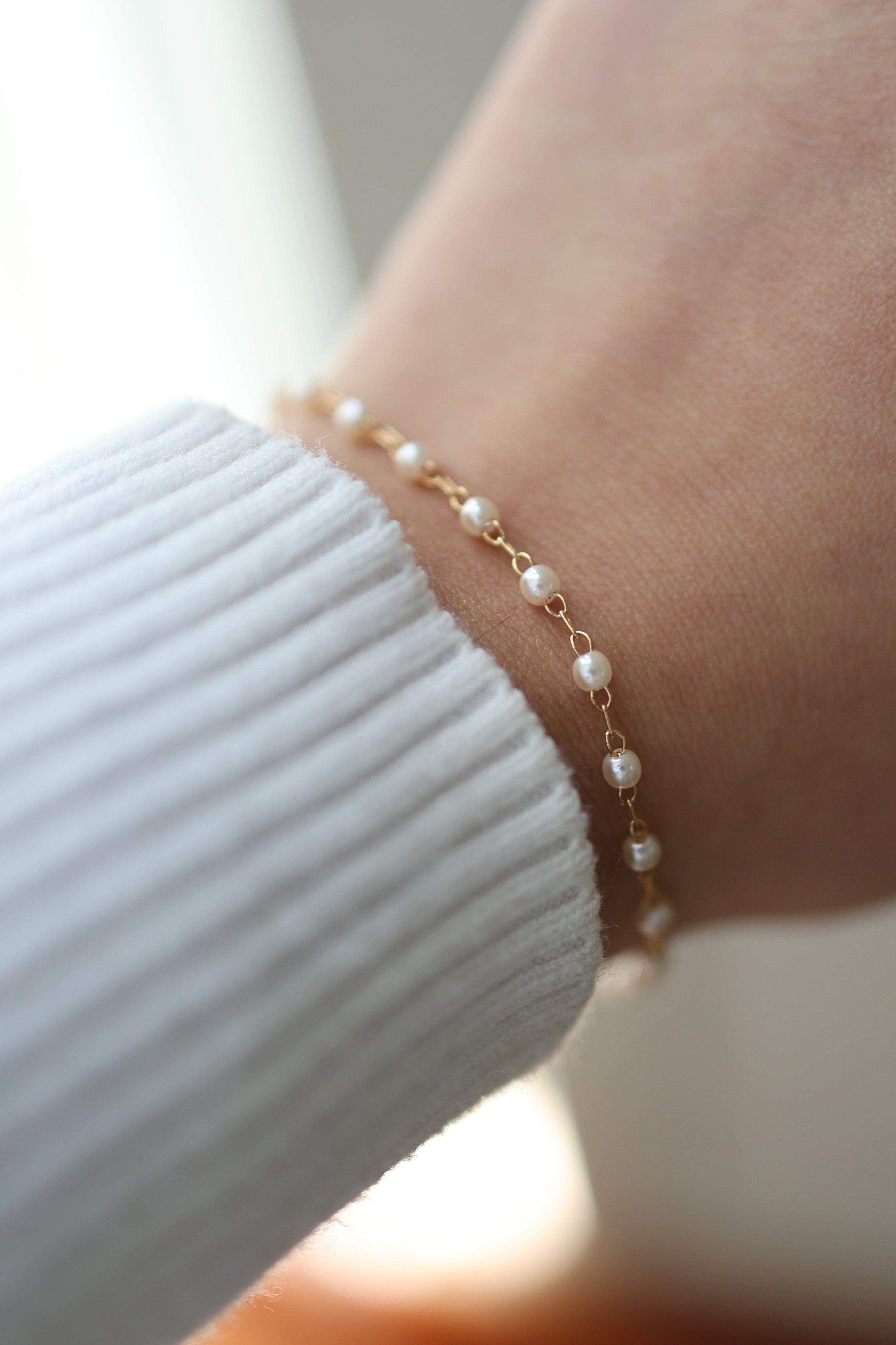 Classic Pearl Tiny Bracelet - Iane Jewelry