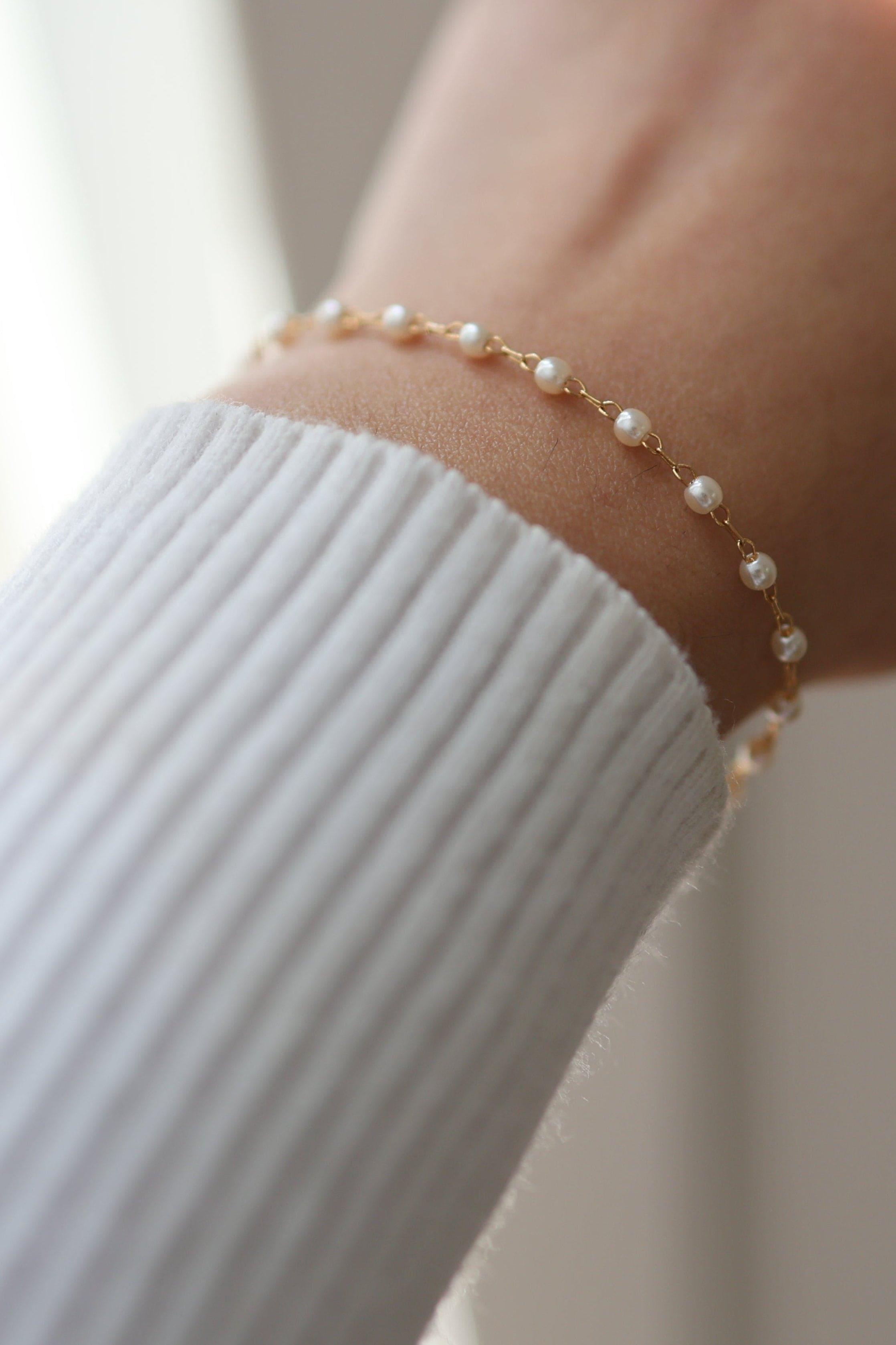 Classic Pearl Tiny Bracelet - Iane Jewelry