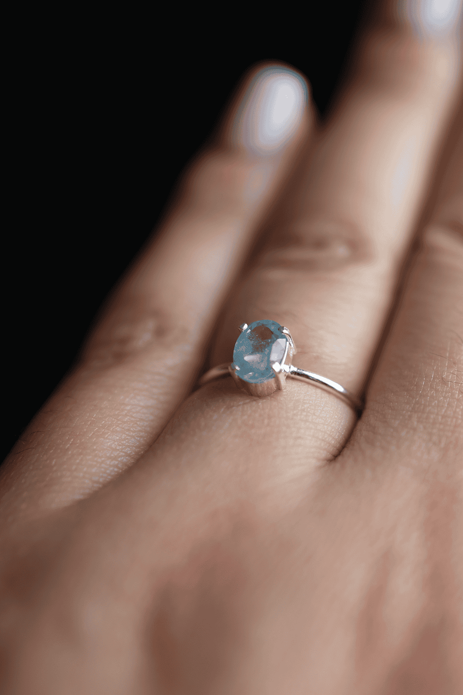 Blue Topaz Oval Adjustable Ring - Iane Jewelry