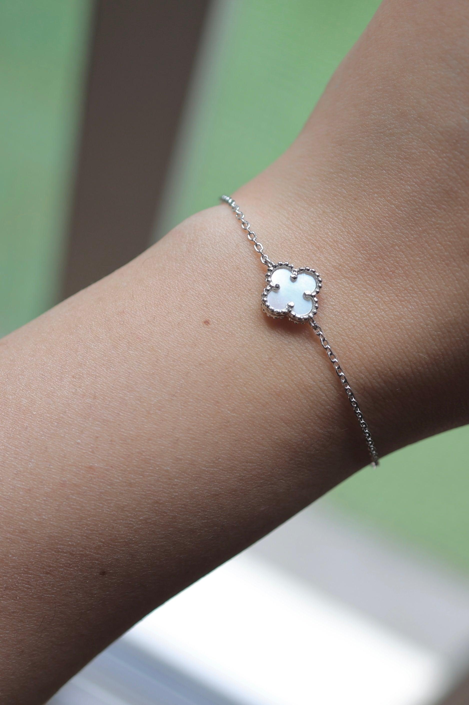 Small Mother Pearl Clover Bracelet - Iane Jewelry