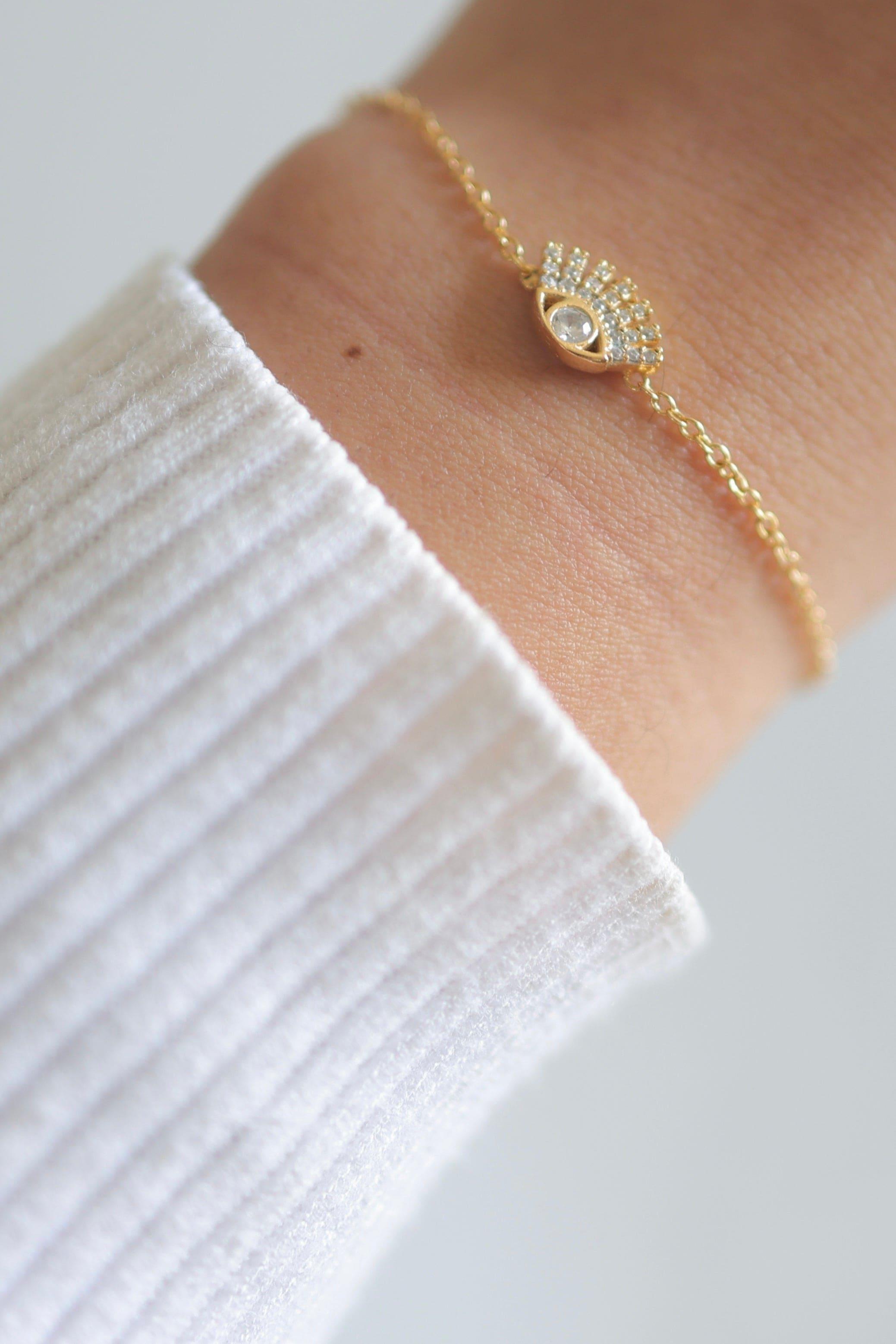 Dainty Eye Gold Bracelet - Iane Jewelry