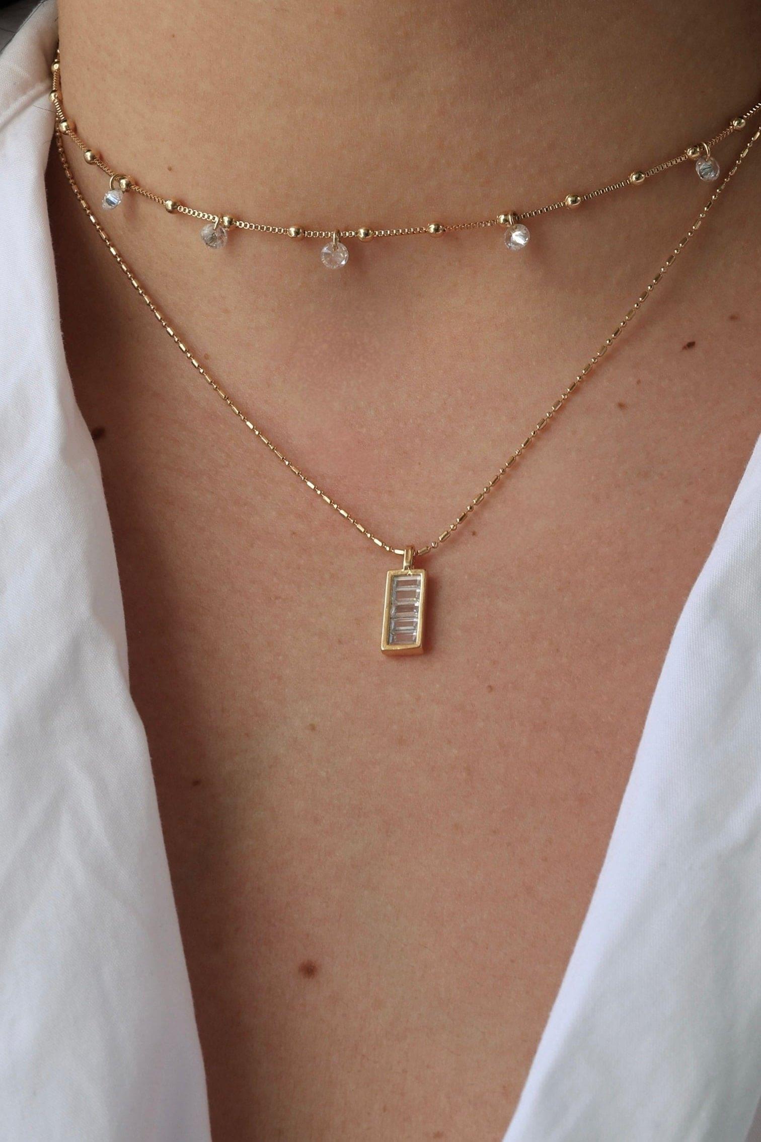 Gold Bar Chain Necklace - Iane Jewelry