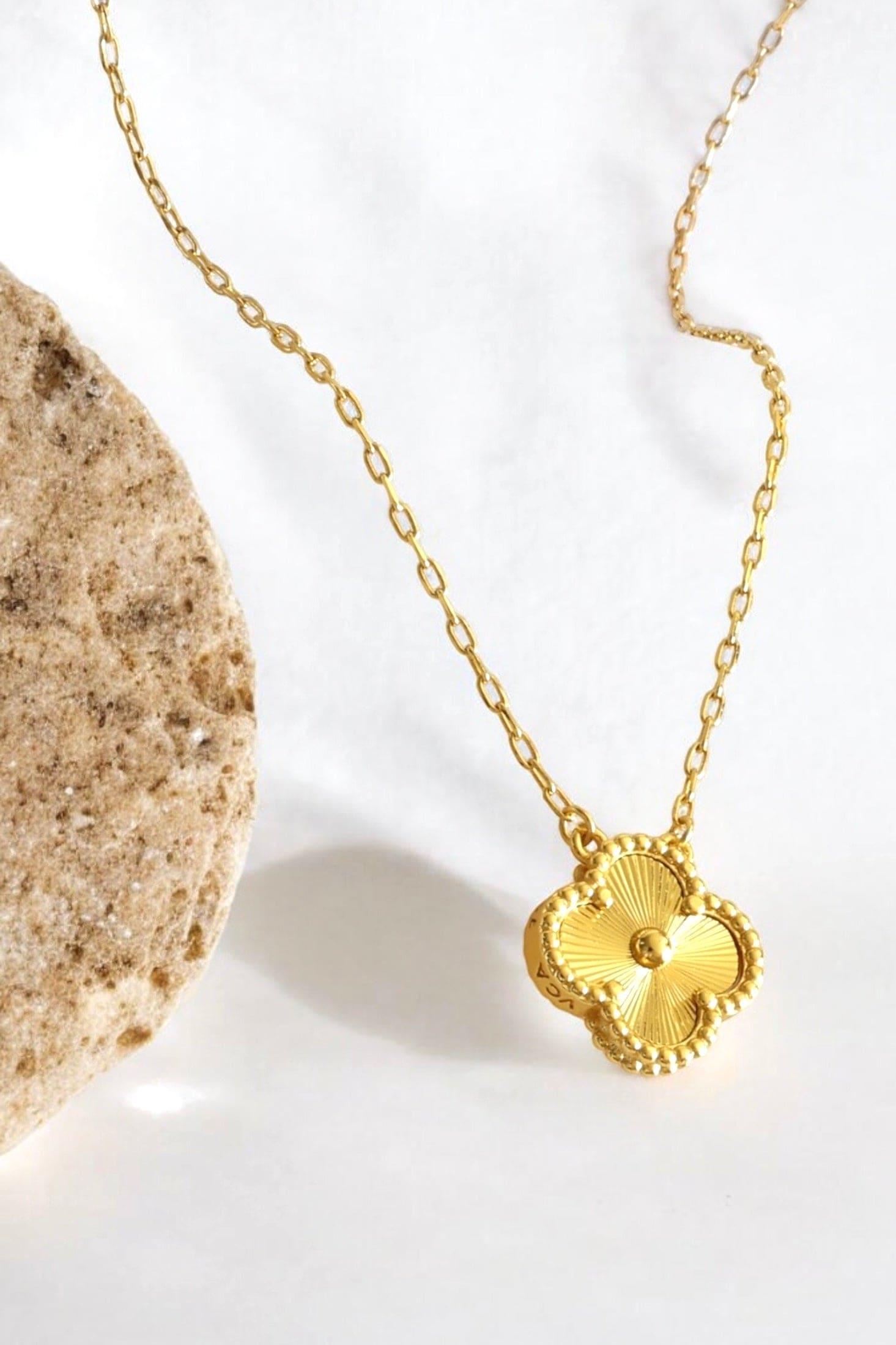 Gold Dainty Clover Necklace - Iane Jewelry