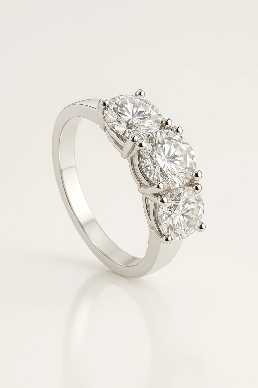 Tri - Stone Cubic Zirconia Ring - Iane Jewelry