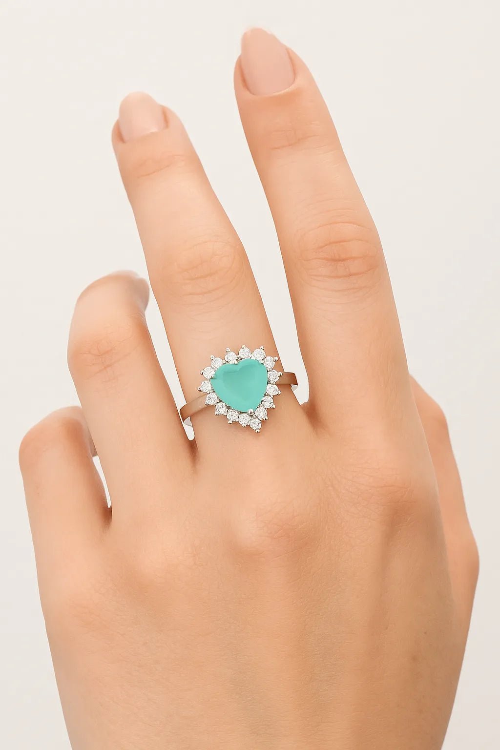 Turquoise Heart Zirconia Ring - Iane Jewelry