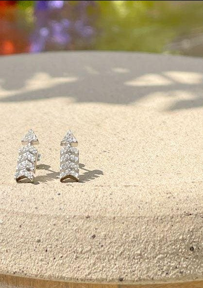 Arrow Point Stud Earrings - Iane Jewelry